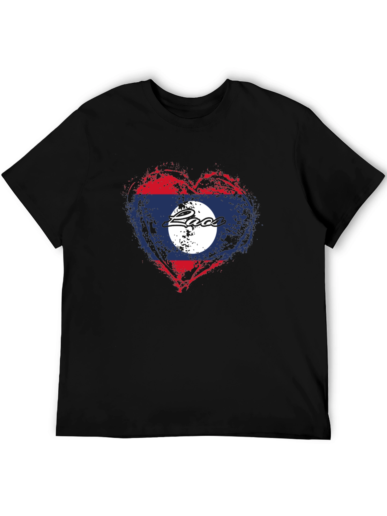 Laos Flag Heart T-Shirt - Graphic Print