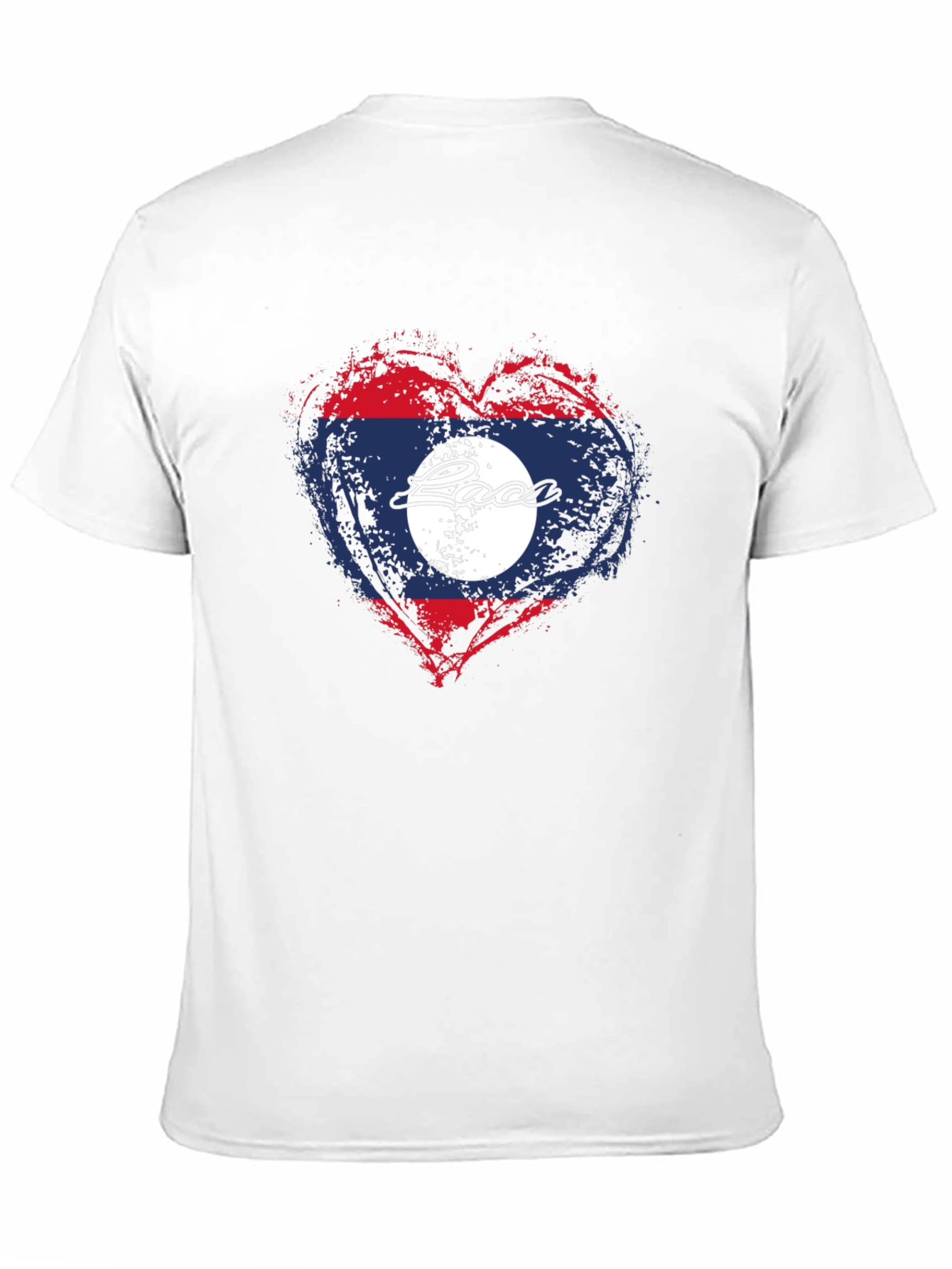 Laos Flag Heart T-Shirt - Graphic Print