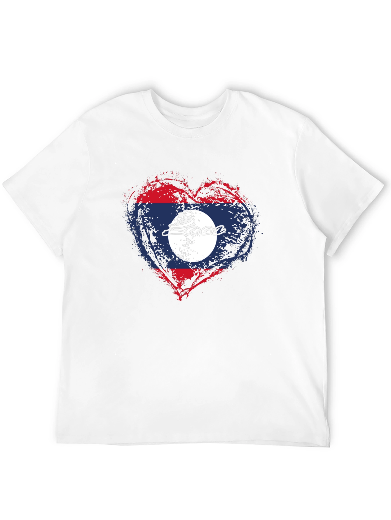 Laos Flag Heart T-Shirt - Graphic Print