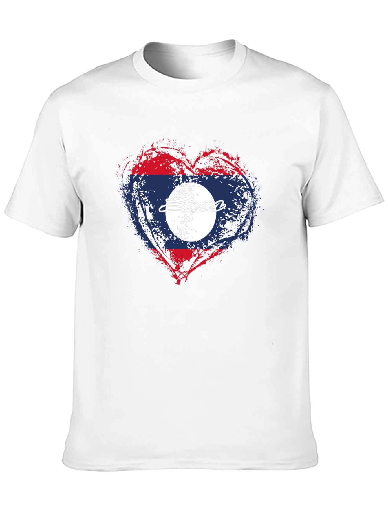 Laos Flag Heart T-Shirt - Graphic Print