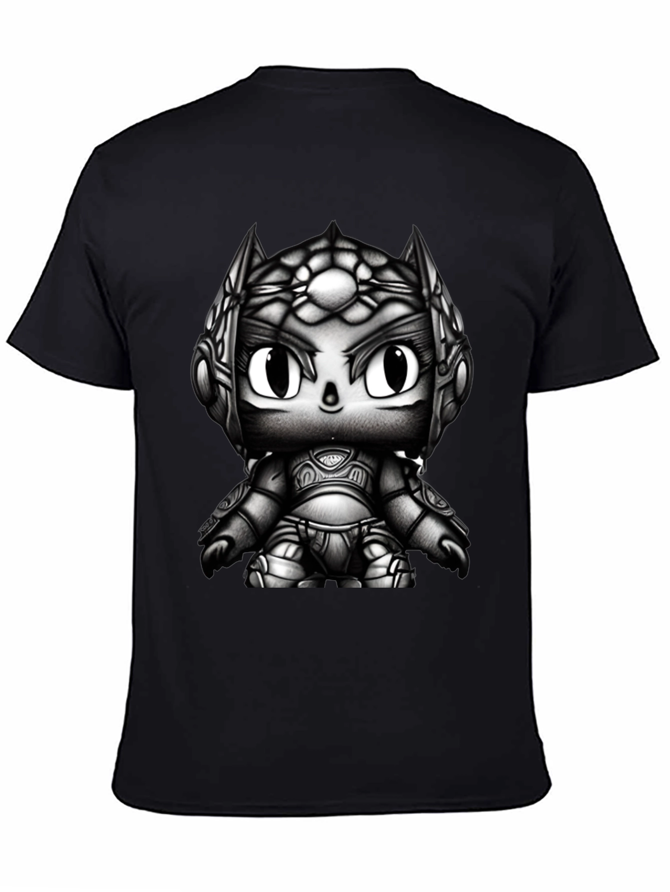 Dark Warrior Cartoon Black T-Shirt