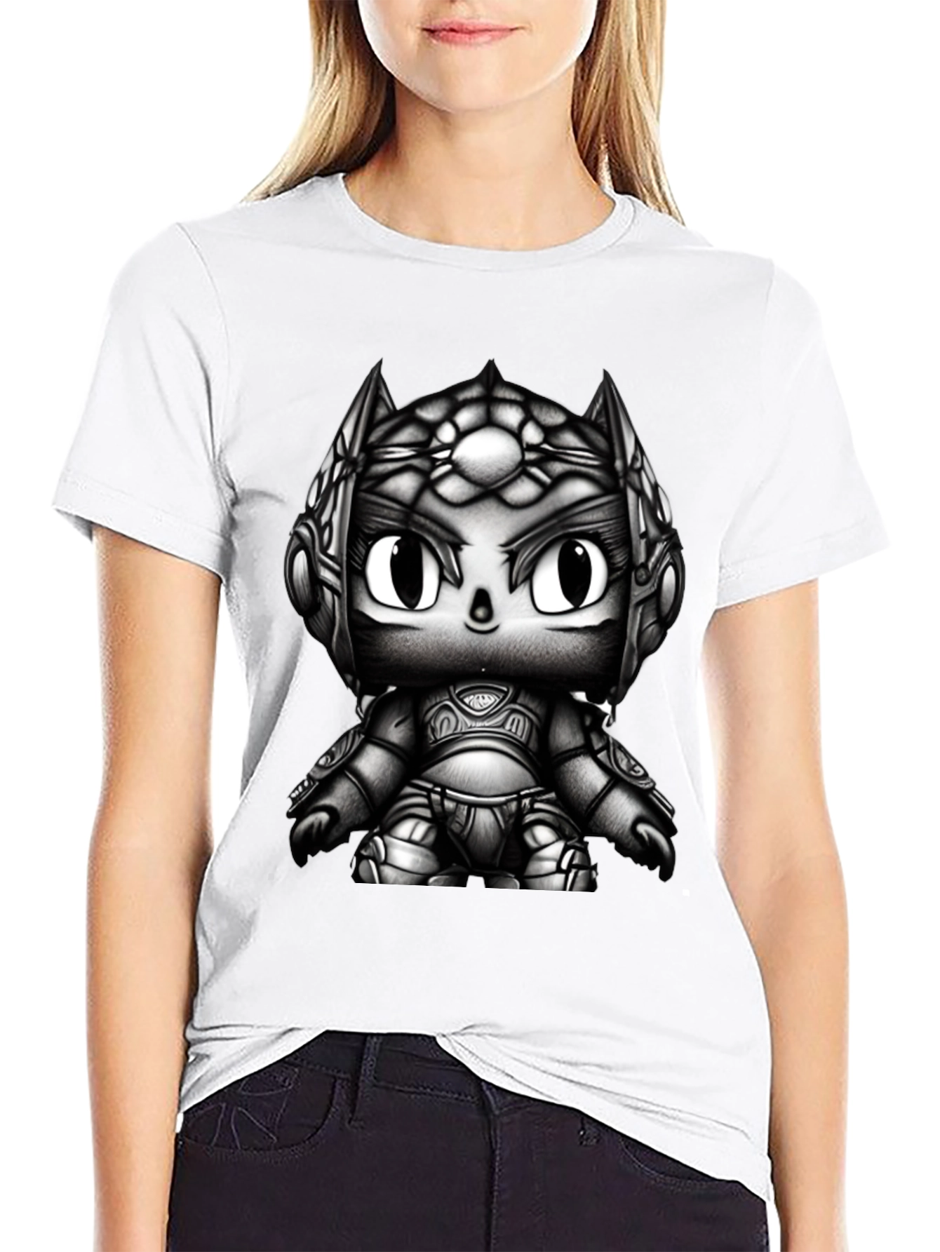 Dark Warrior Cartoon Black T-Shirt