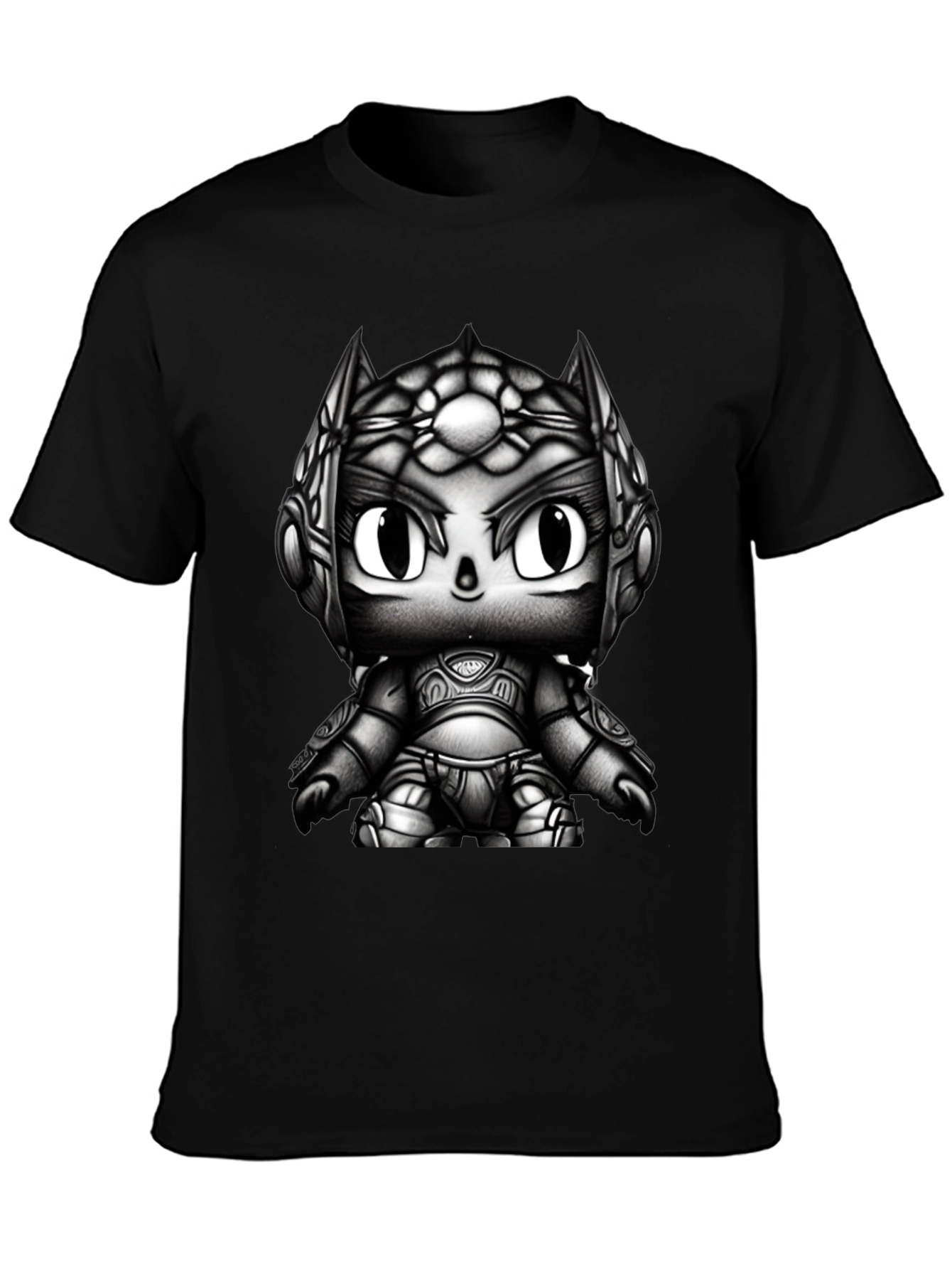 Dark Warrior Cartoon Black T-Shirt