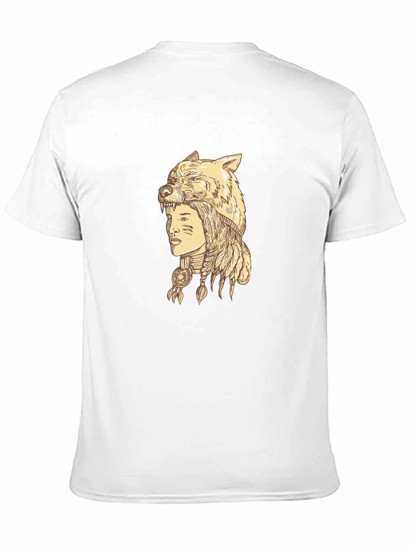 Wolf Headdress Graphic Tee - Unisex Black T-Shirt