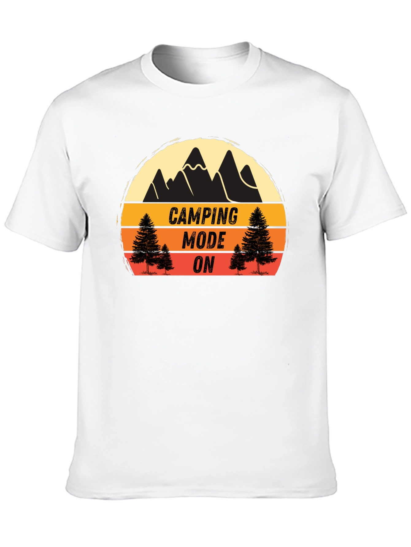 Camping Mode On Black T-Shirt
