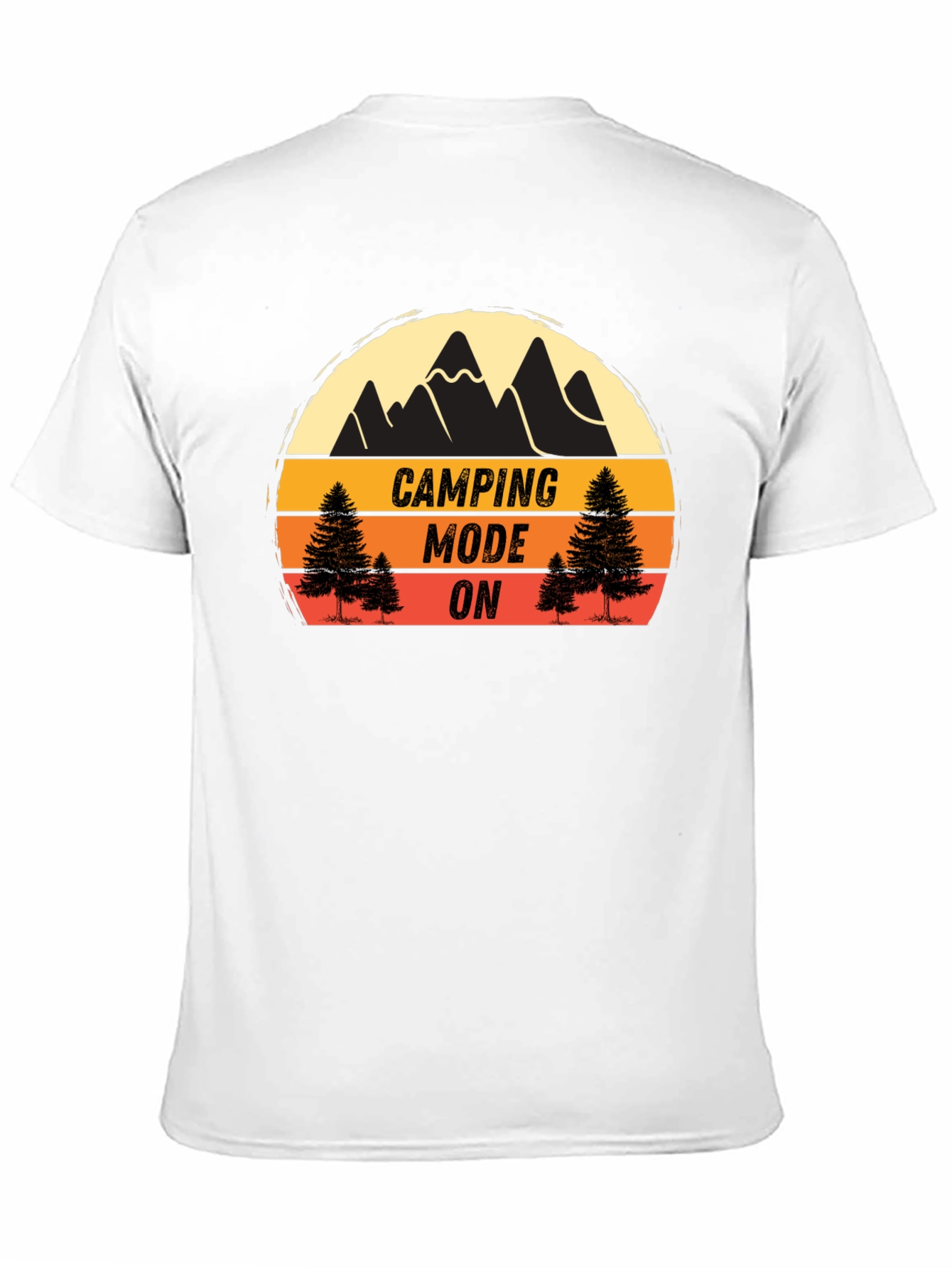 Camping Mode On Black T-Shirt