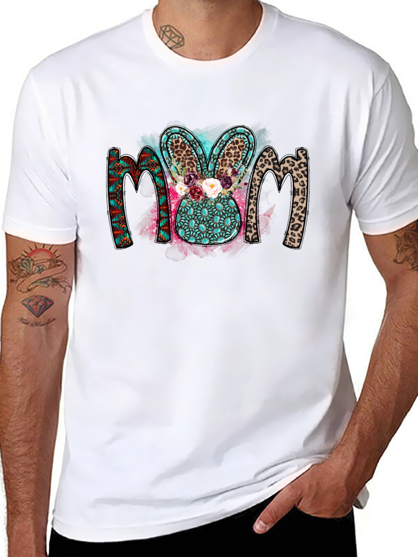 Mom Easter Bunny Graphic Tee - Black T-Shirt