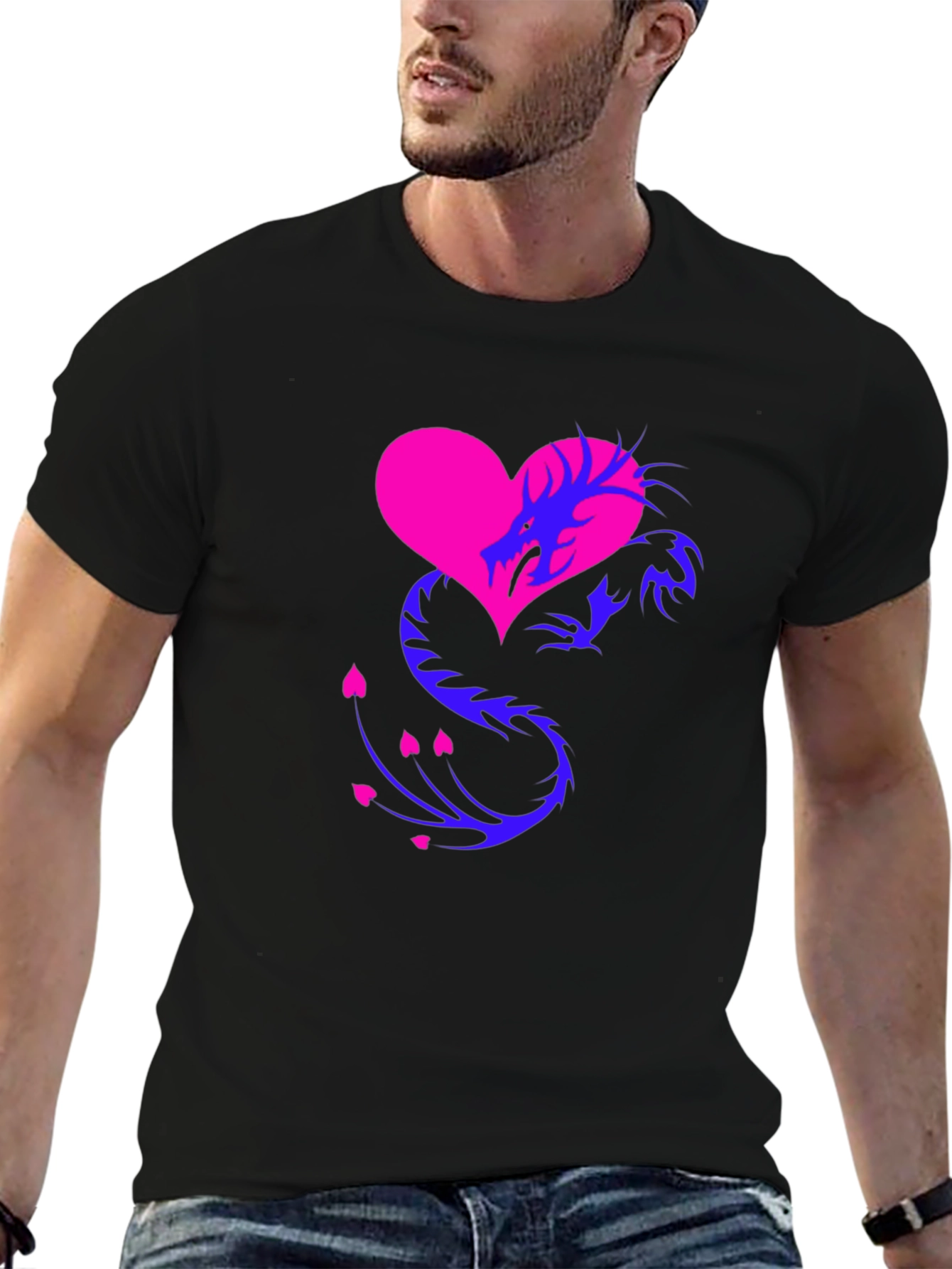 Dragon Heart Graphic Tee - Stylish Mens Shirt