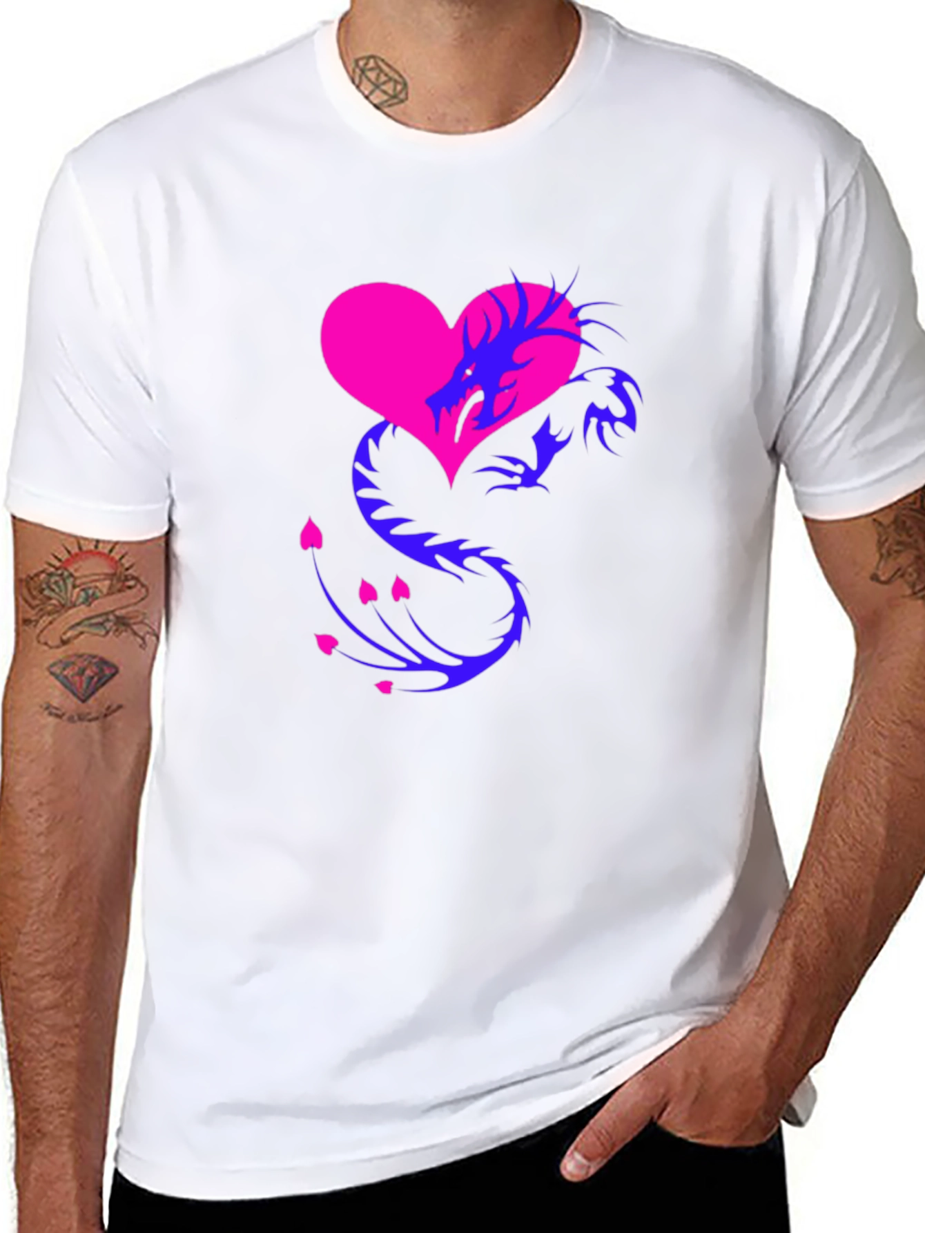Dragon Heart Graphic Tee - Stylish Mens Shirt