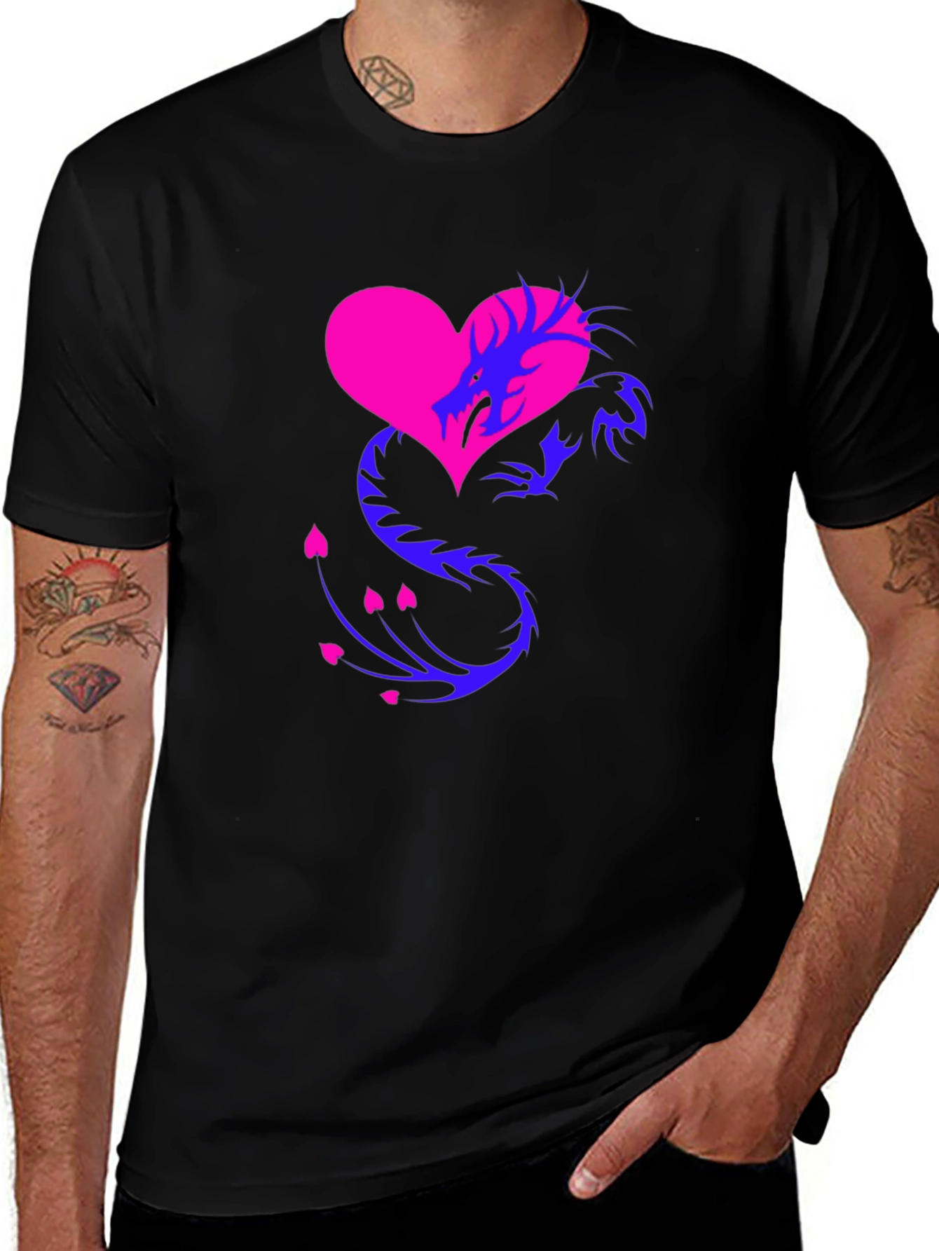 Dragon Heart Graphic Tee - Stylish Mens Shirt