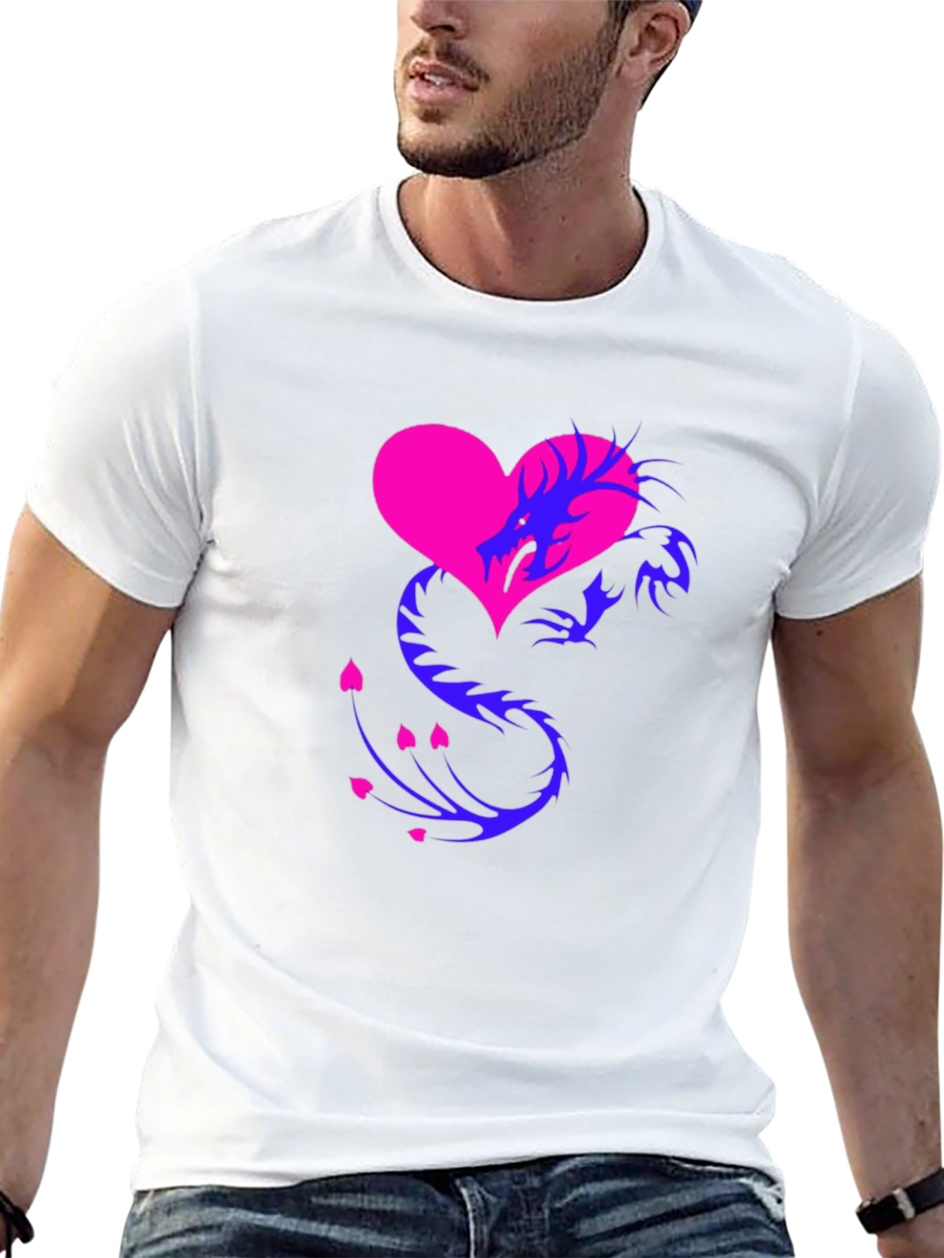 Dragon Heart Graphic Tee - Stylish Mens Shirt