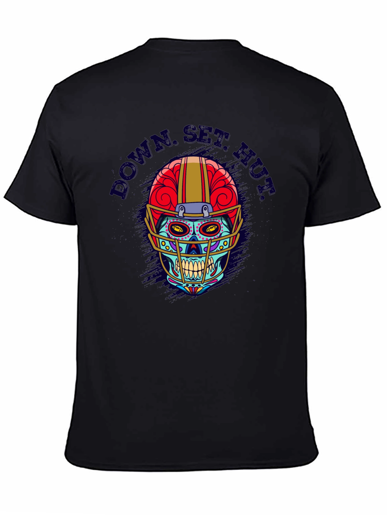 Down Set Hut Sugar Skull Football T-Shirt