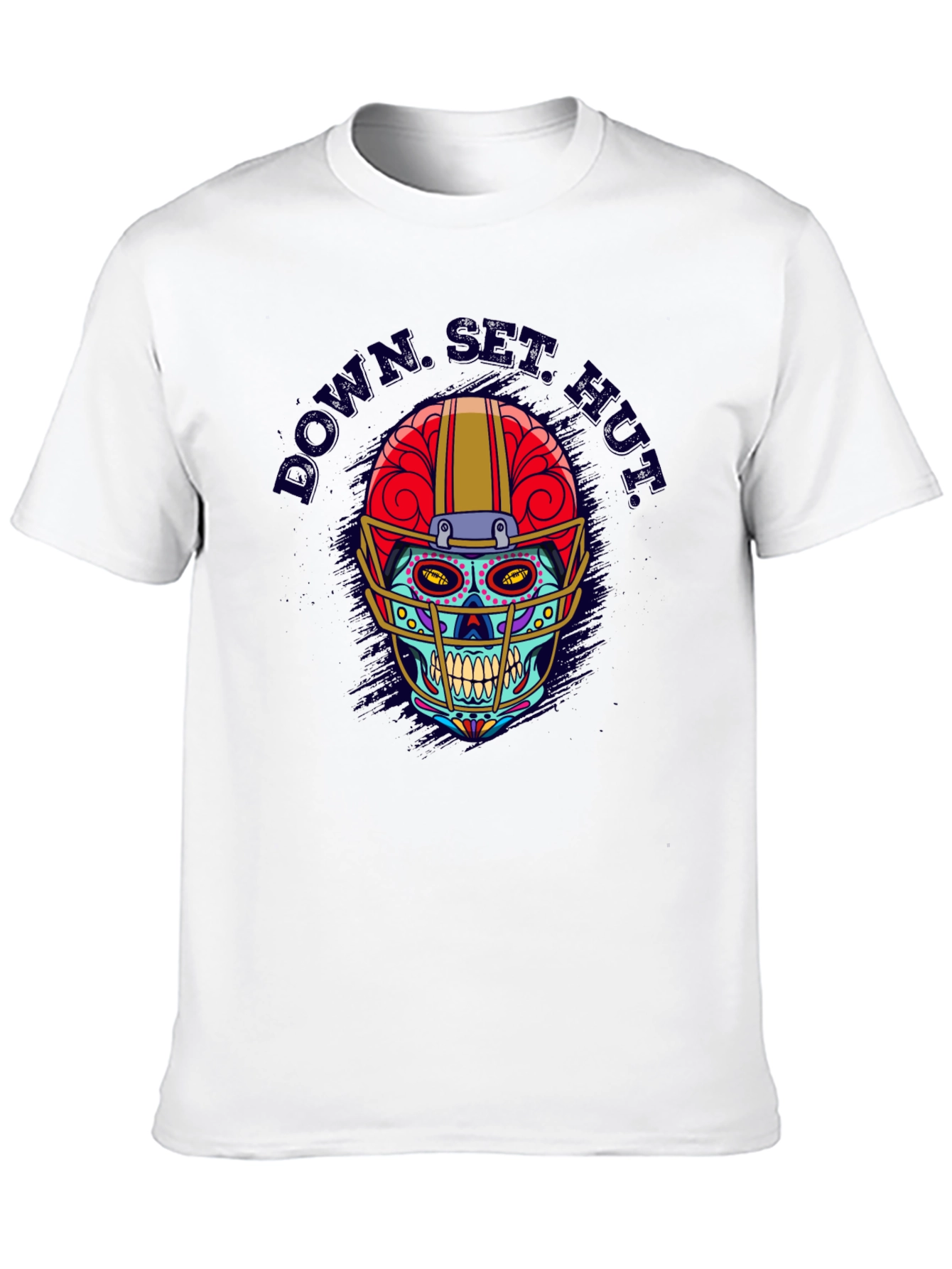 Down Set Hut Sugar Skull Football T-Shirt