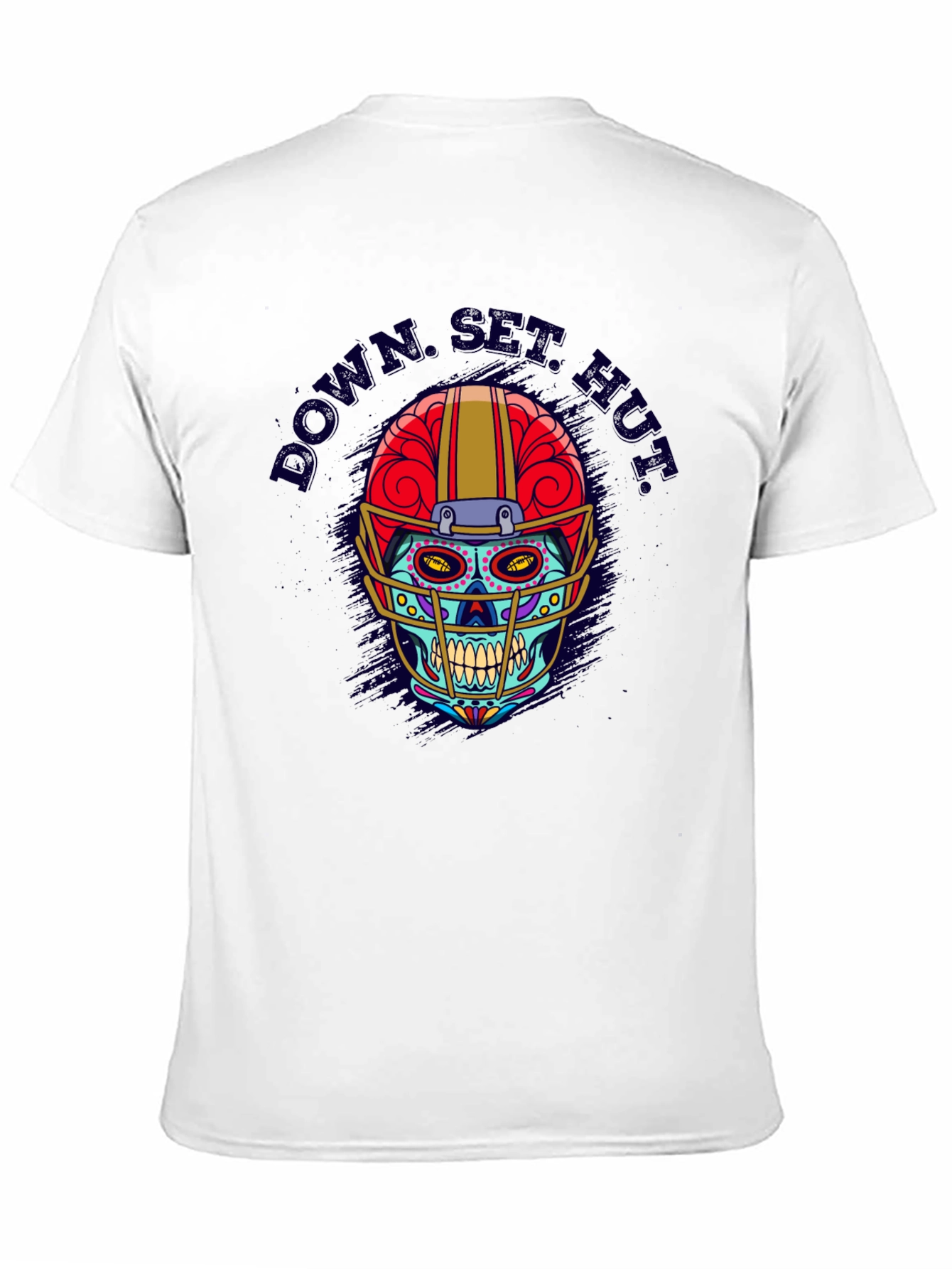 Down Set Hut Sugar Skull Football T-Shirt