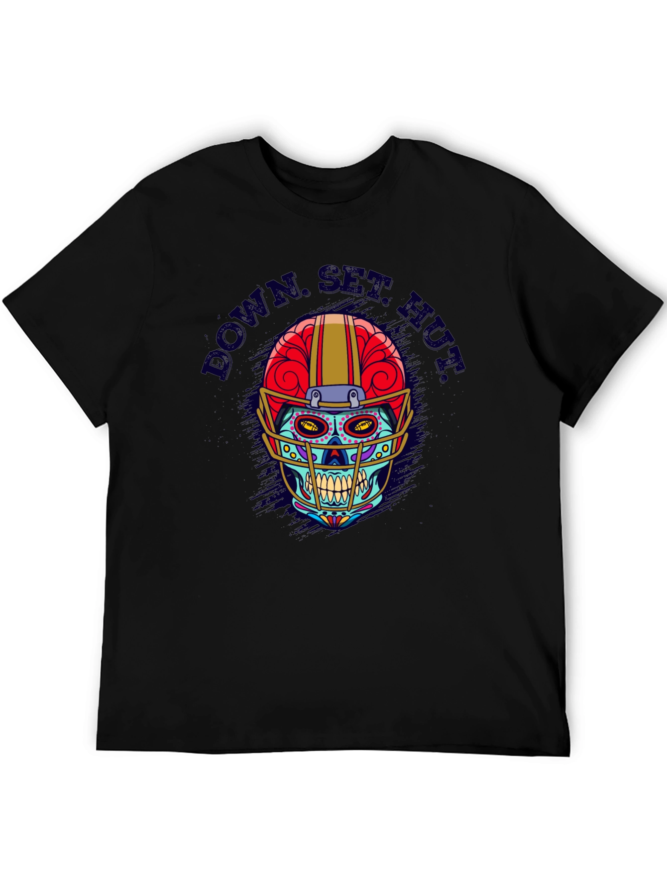 Down Set Hut Sugar Skull Football T-Shirt
