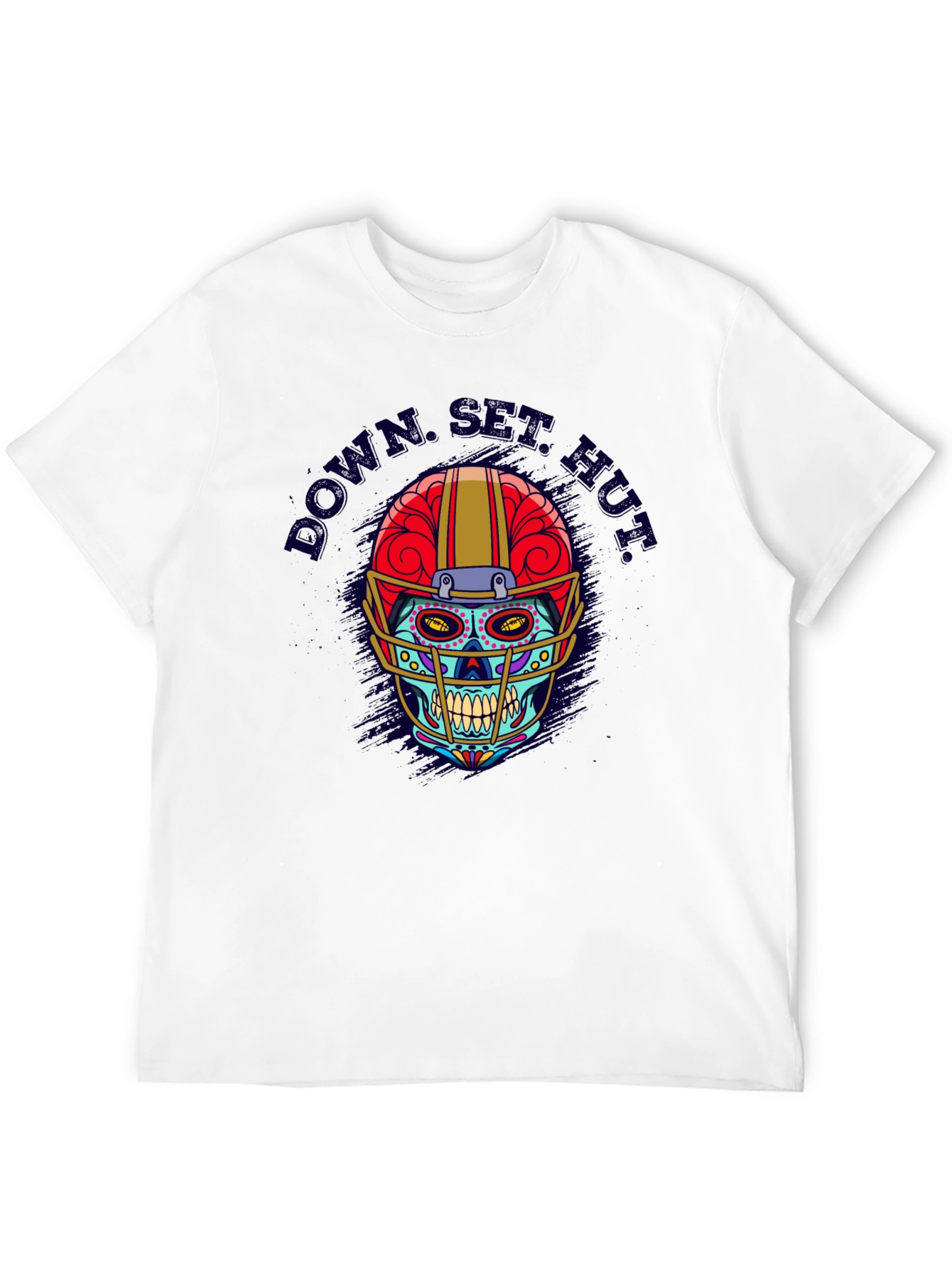 Down Set Hut Sugar Skull Football T-Shirt