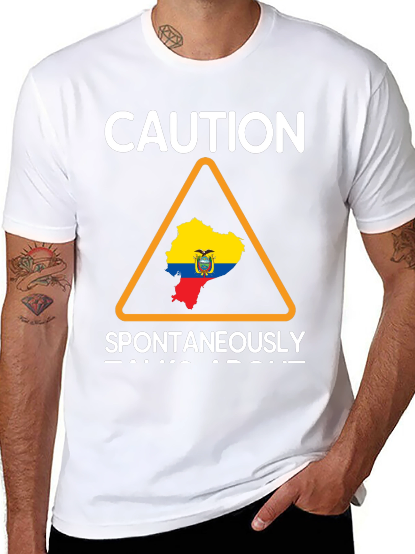 Caution: Ecuador T-Shirt - Spontaneously Talks
