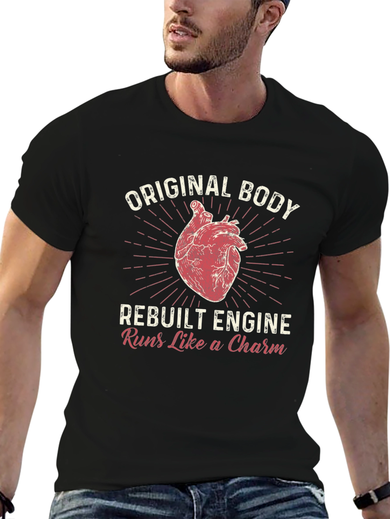 Original Body Rebuilt Engine Funny Heart T-Shirt