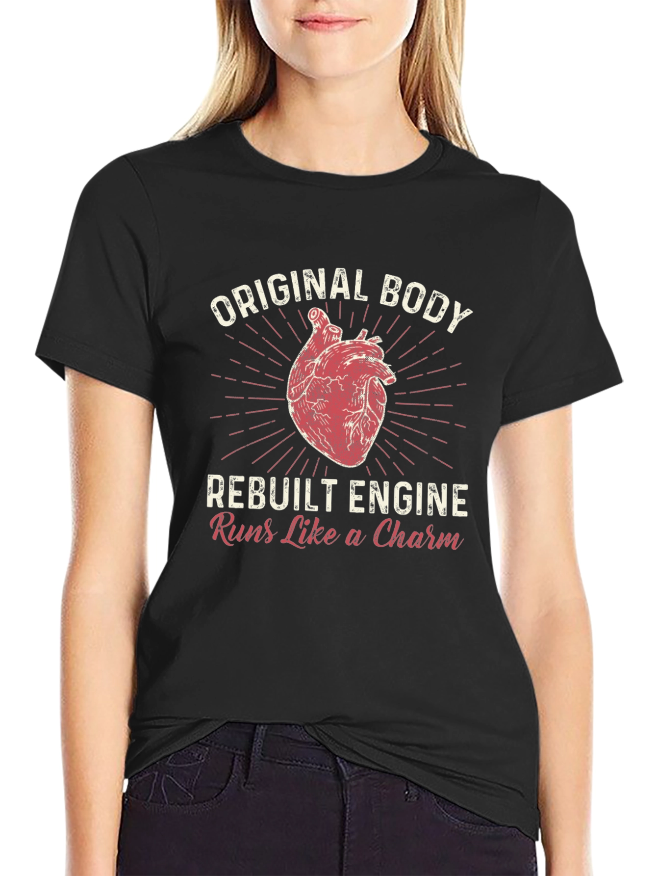Original Body Rebuilt Engine Funny Heart T-Shirt
