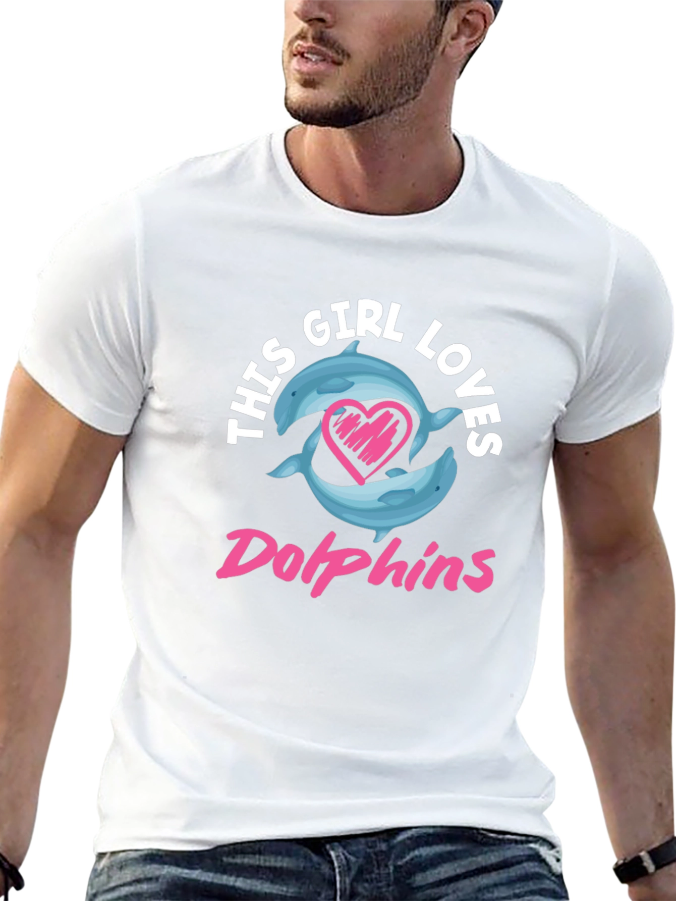 Girl Loves Dolphins T-Shirt - Graphic Tee