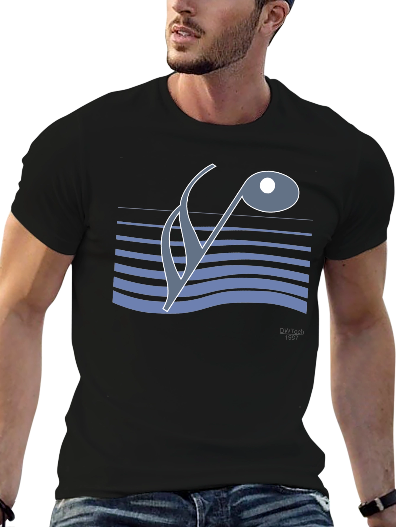 Abstract Music Note Tee - Stylish Graphic Design