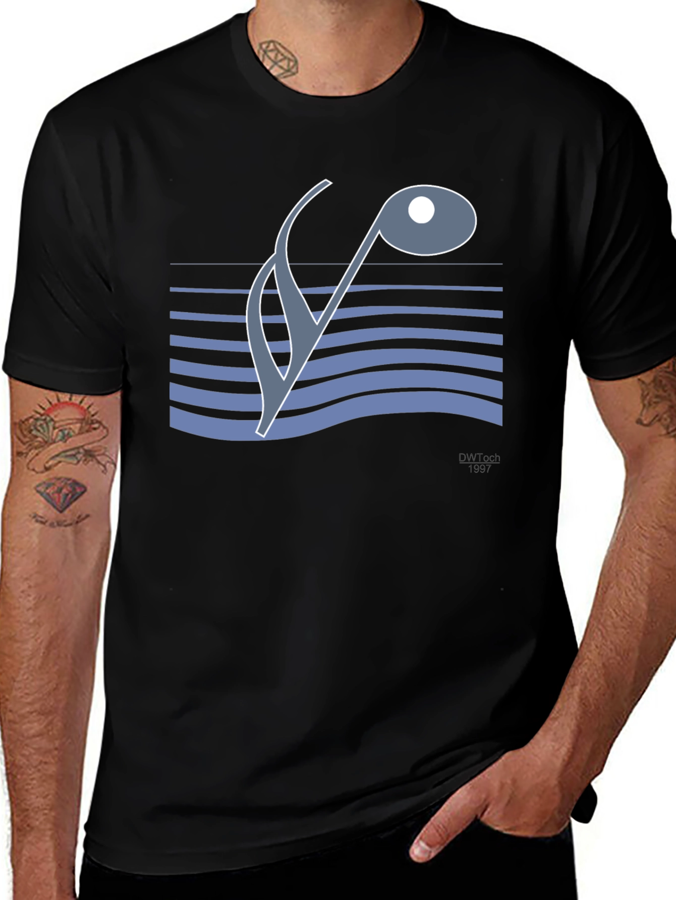 Abstract Music Note Tee - Stylish Graphic Design