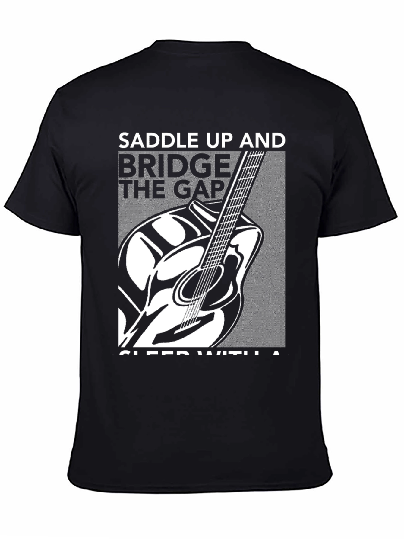 Saddle Up Guitar Graphic Black T-Shirt