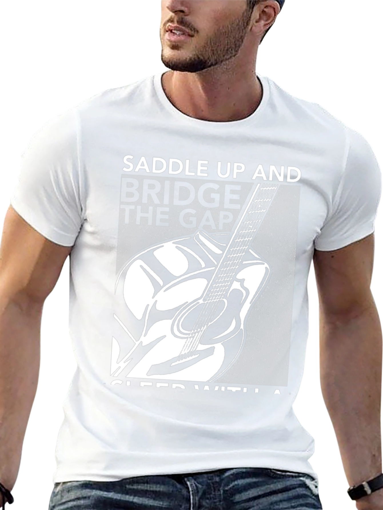 Saddle Up Guitar Graphic Black T-Shirt