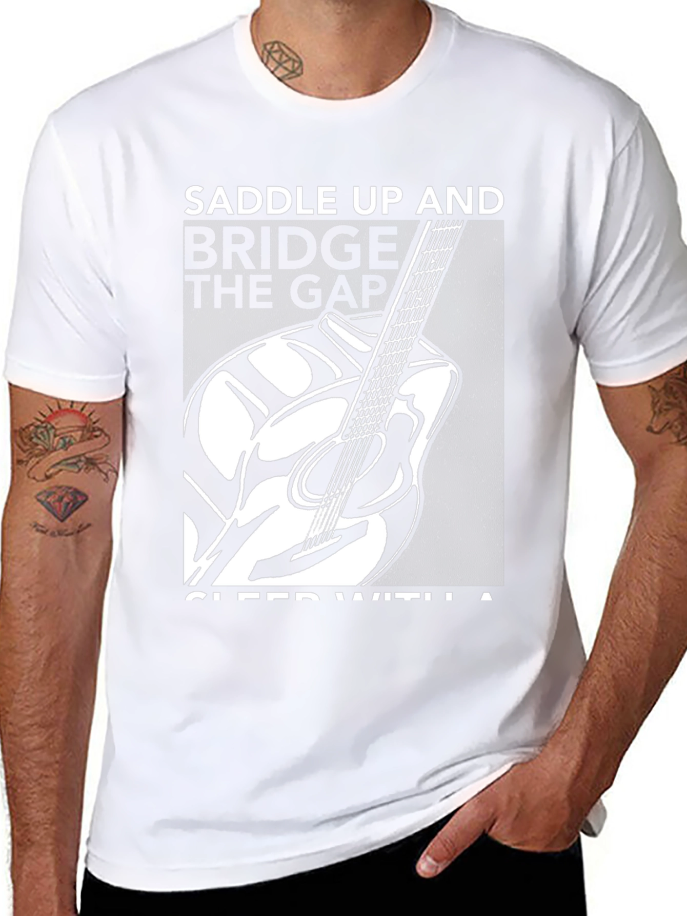 Saddle Up Guitar Graphic Black T-Shirt