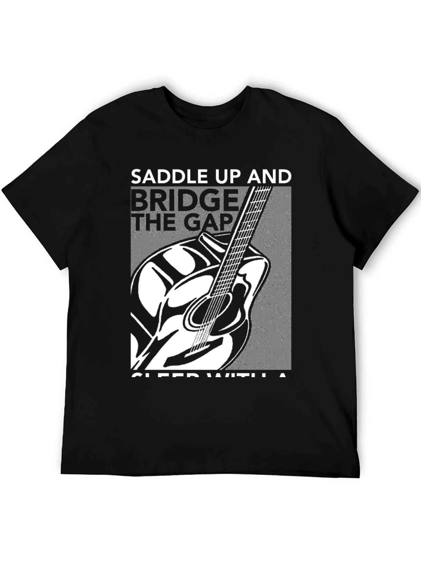 Saddle Up Guitar Graphic Black T-Shirt