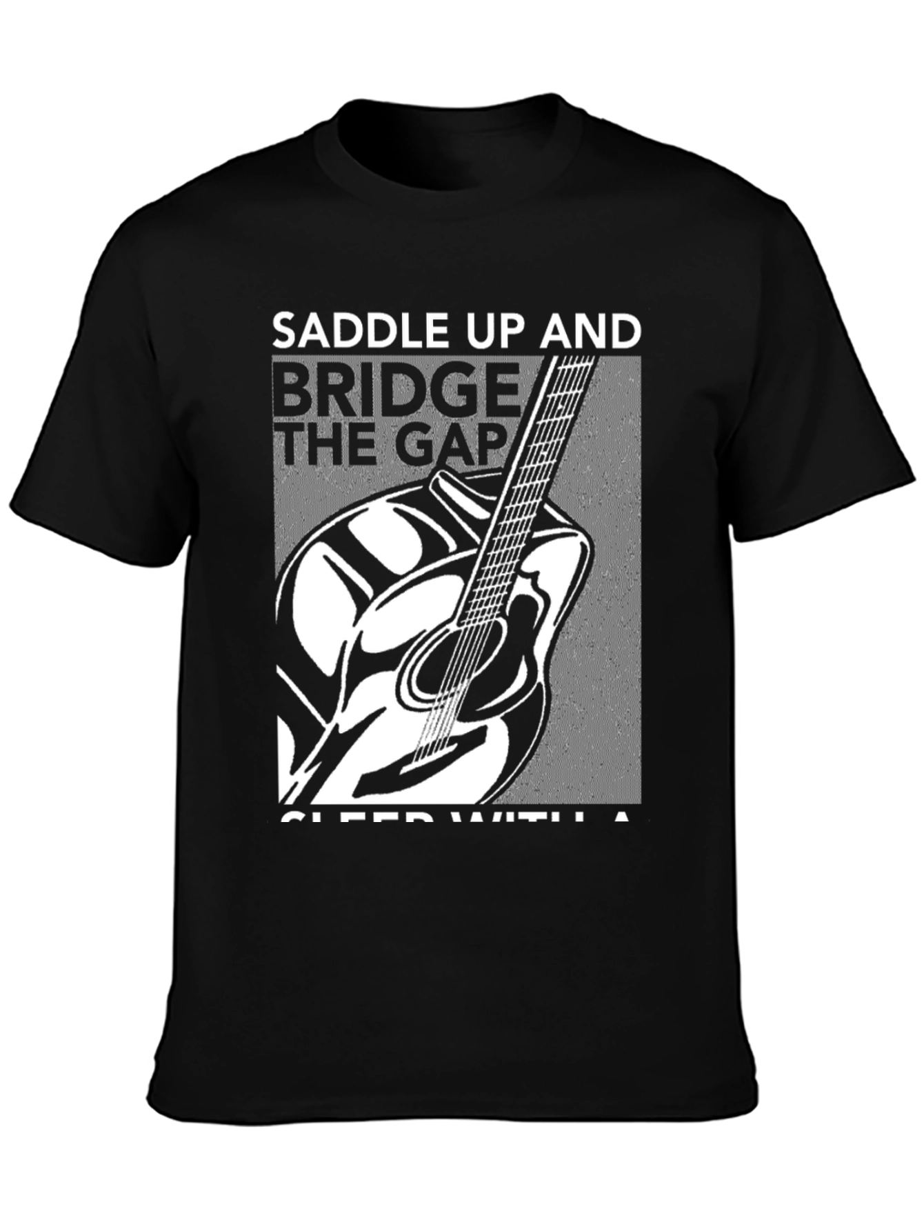 Saddle Up Guitar Graphic Black T-Shirt