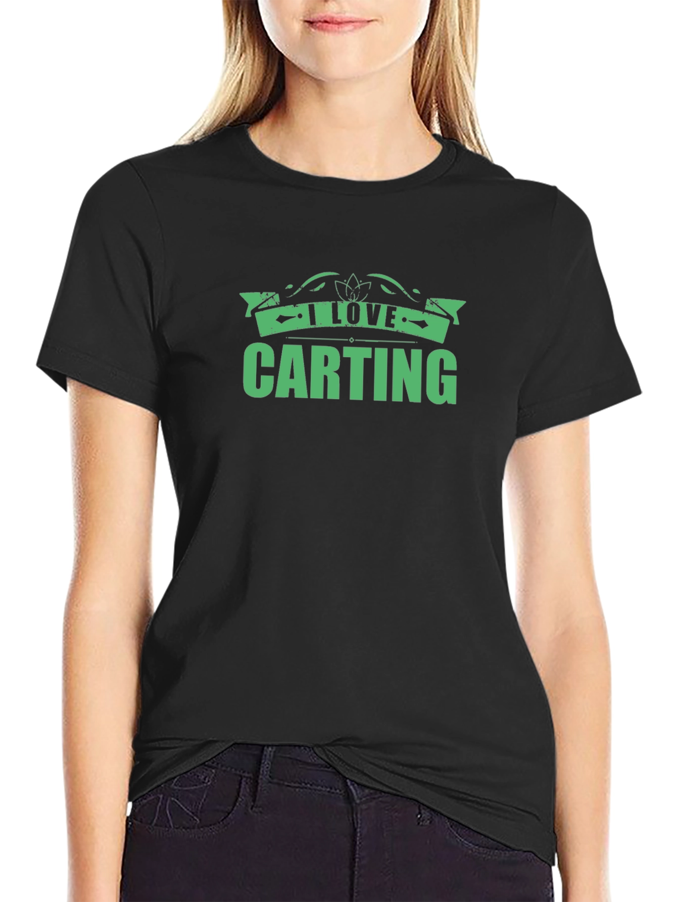 I Love Carting Green Graphic Tee
