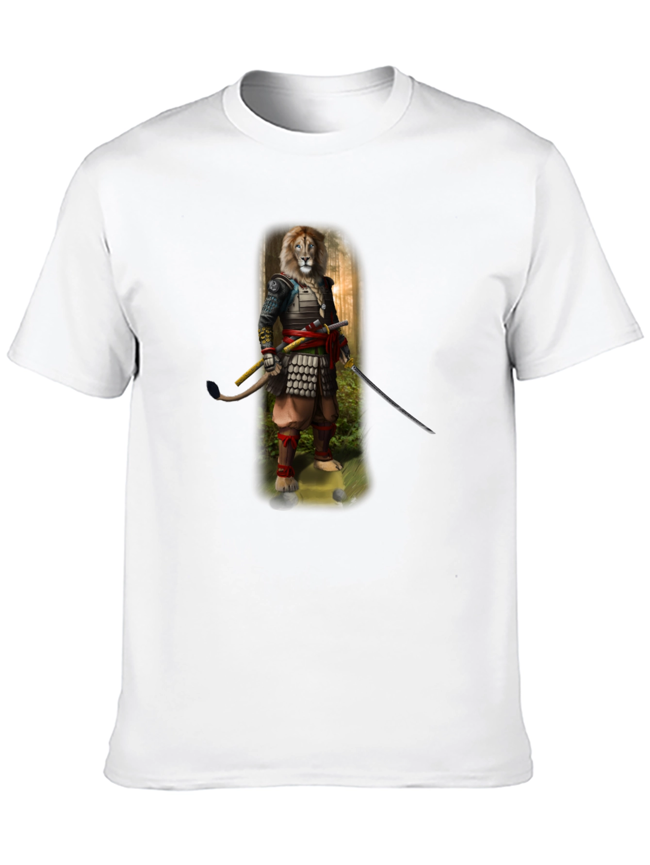 Lion Samurai Graphic T-Shirt - Unique Design