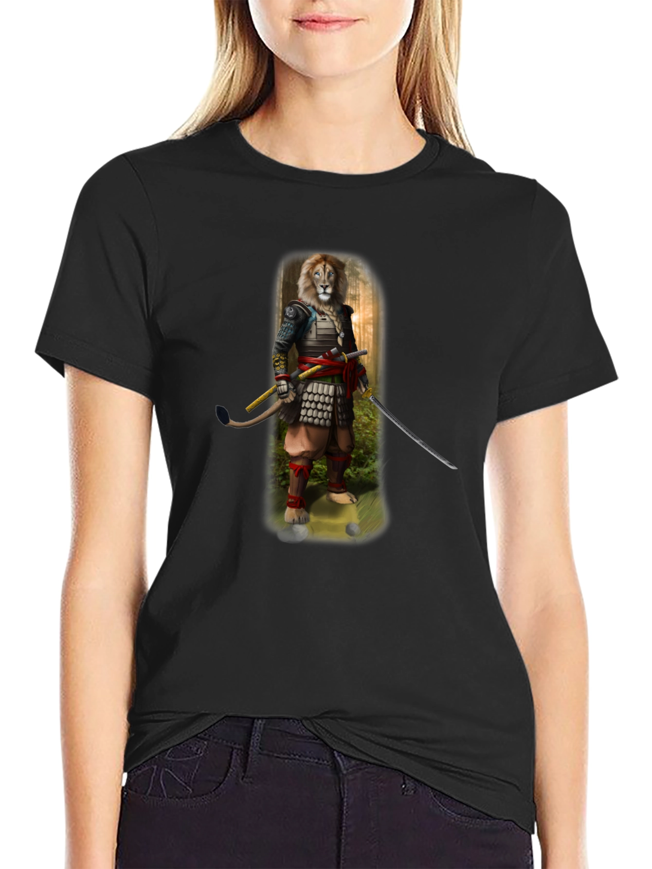 Lion Samurai Graphic T-Shirt - Unique Design
