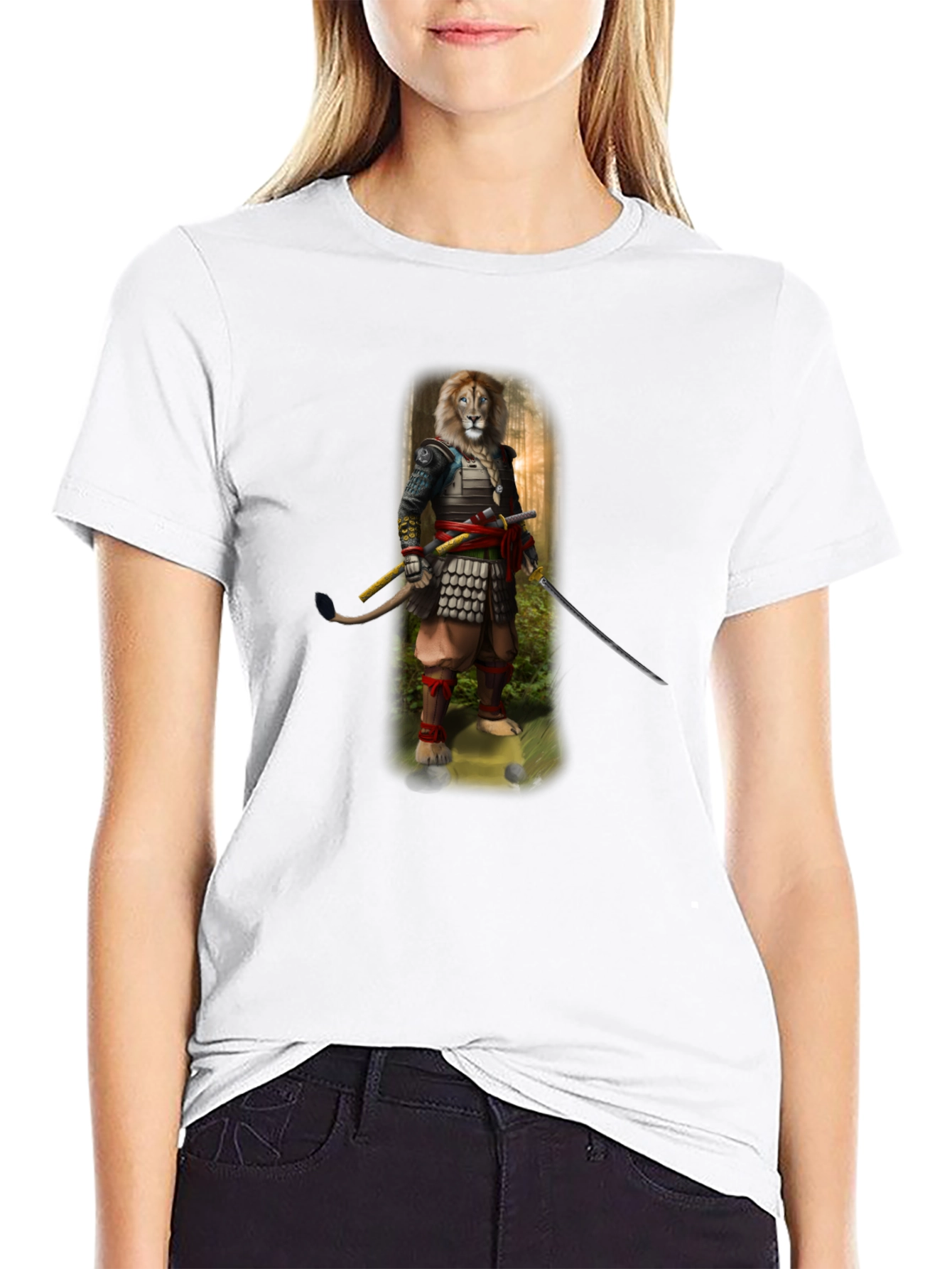 Lion Samurai Graphic T-Shirt - Unique Design
