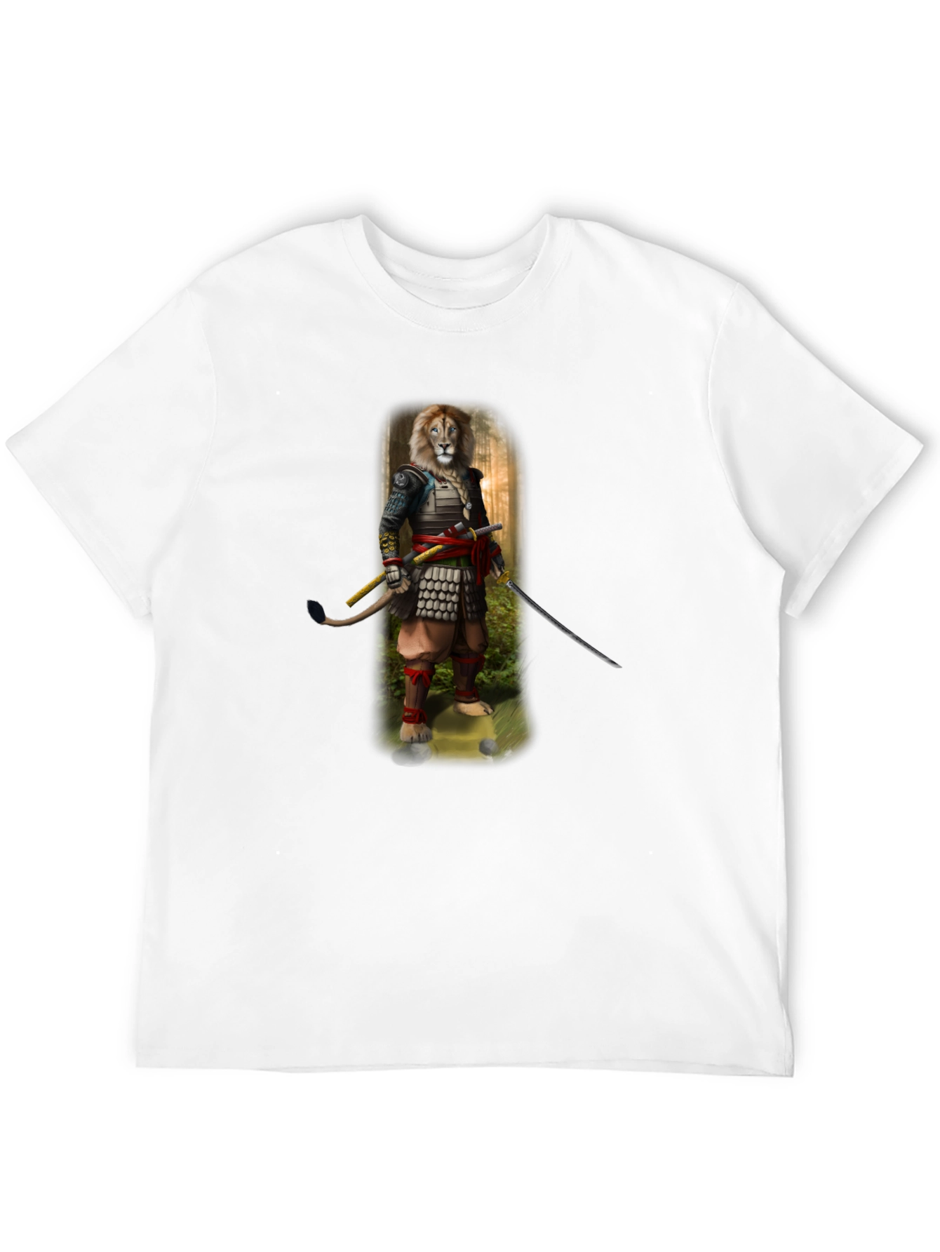 Lion Samurai Graphic T-Shirt - Unique Design