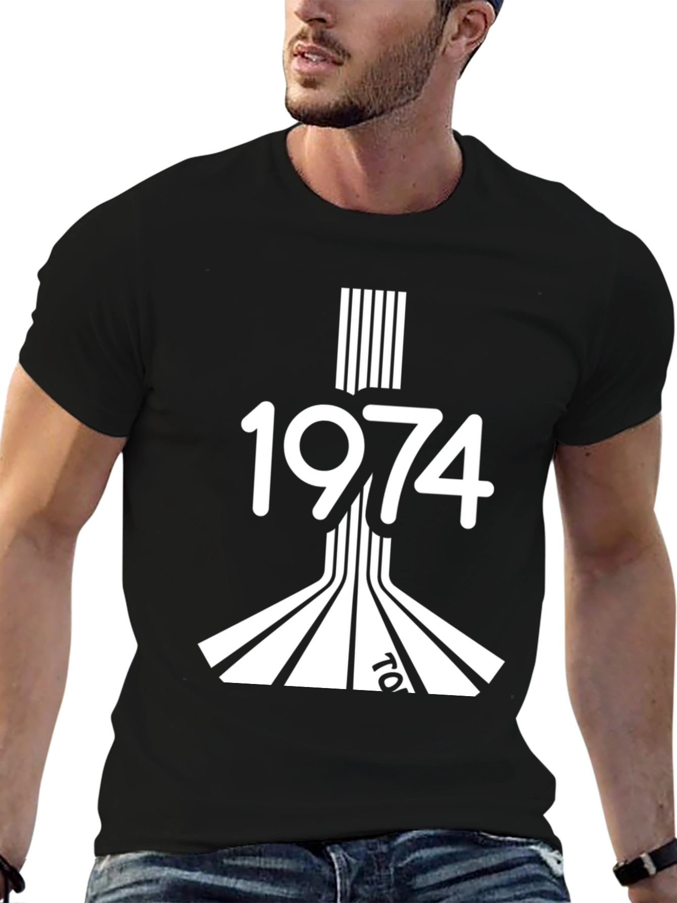 Retro 1974 Black Graphic Tee
