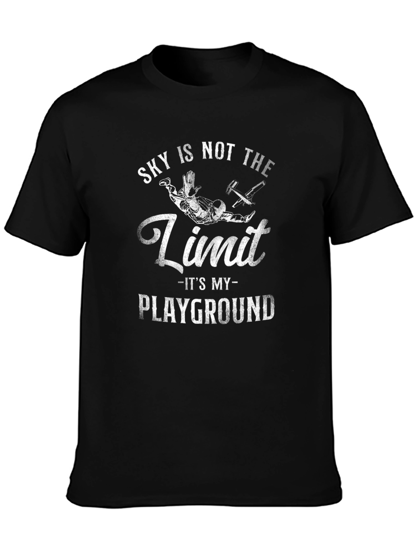 Sky Is Not The Limit Black Graphic T-Shirt