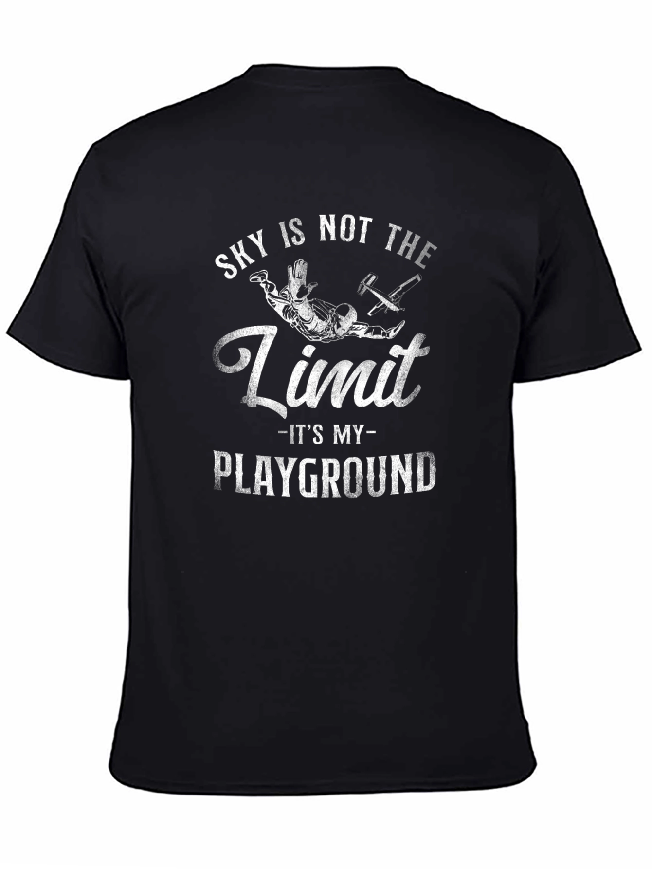 Sky Is Not The Limit Black Graphic T-Shirt