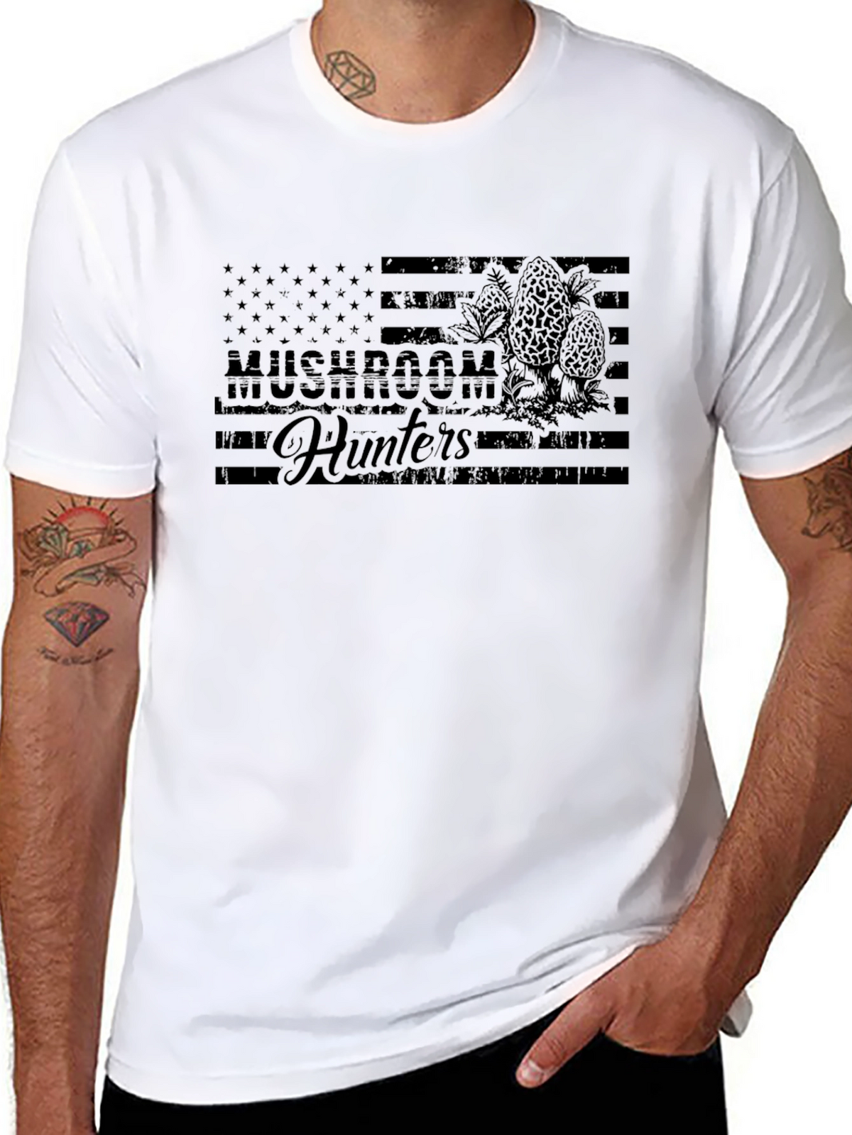 Mushroom Hunters Flag T-Shirt - Black
