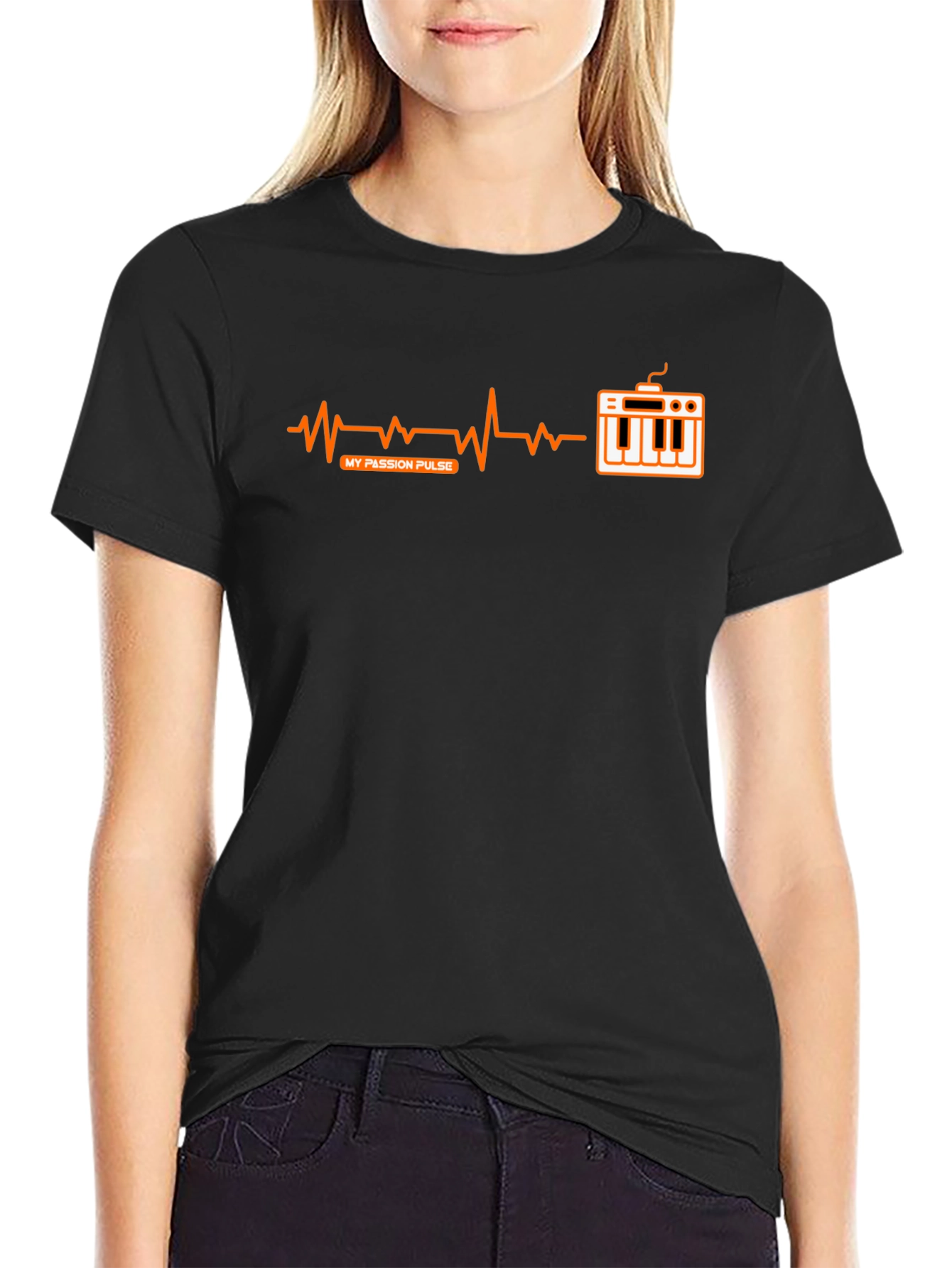My Passion Pulse T-Shirt - Music Keyboard Heartbeat Design