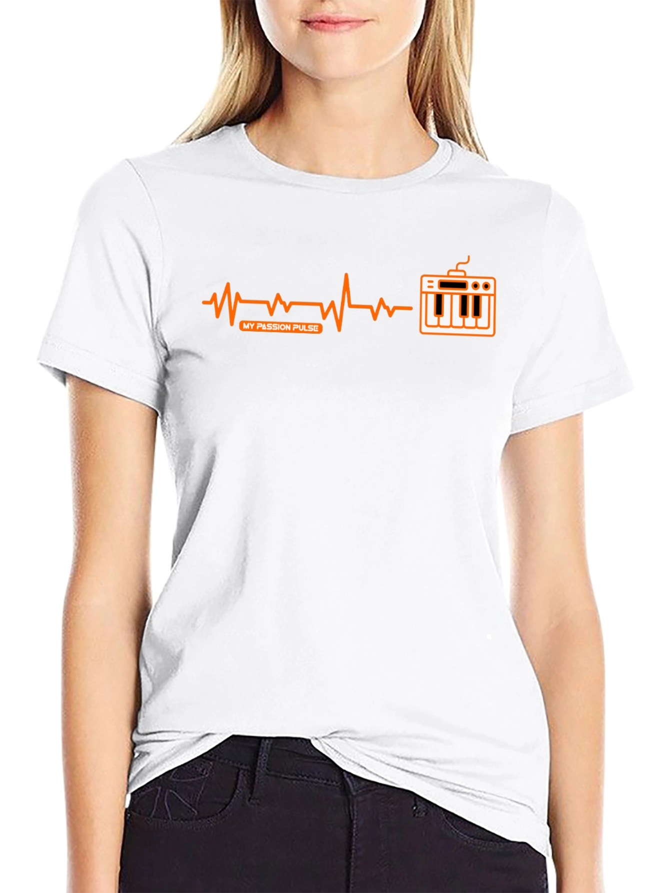 My Passion Pulse T-Shirt - Music Keyboard Heartbeat Design