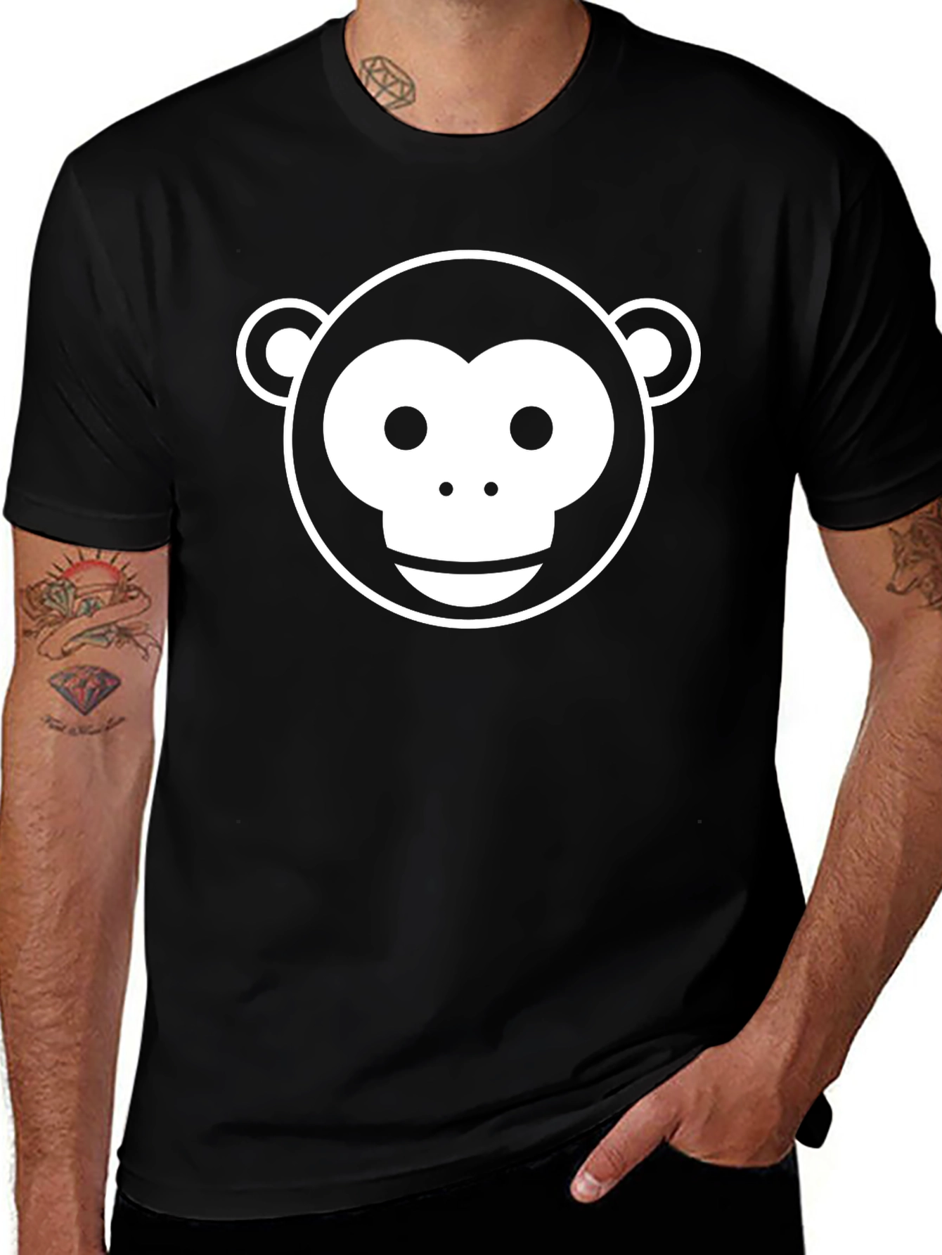 Monkey Face Graphic Tee - Classic Black