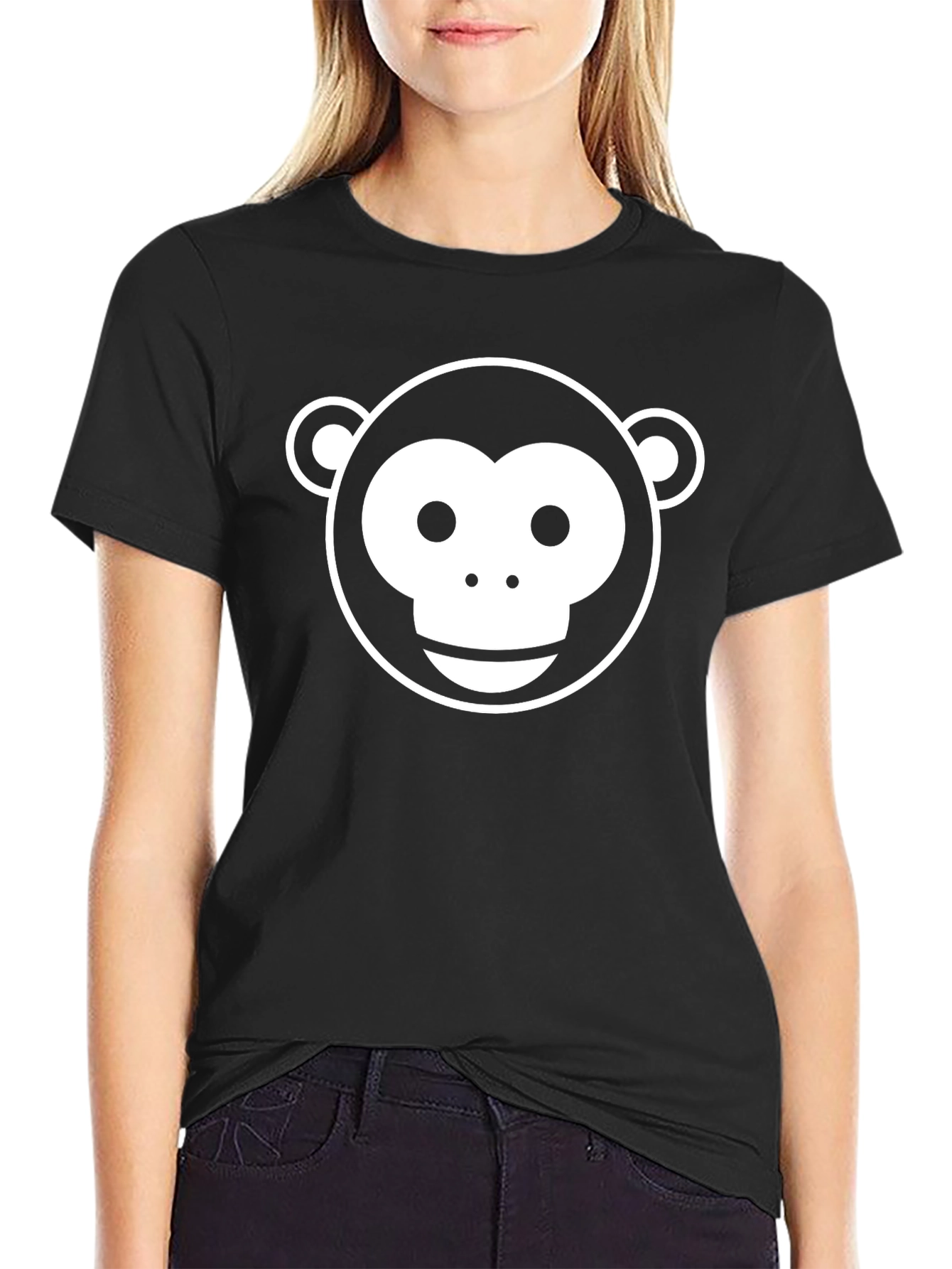 Monkey Face Graphic Tee - Classic Black