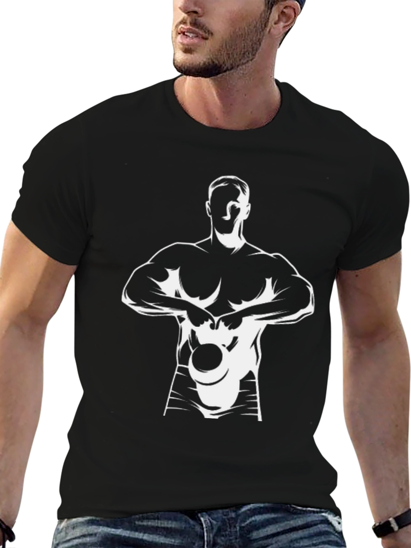 Black Graphic Tee: Kettlebell Workout