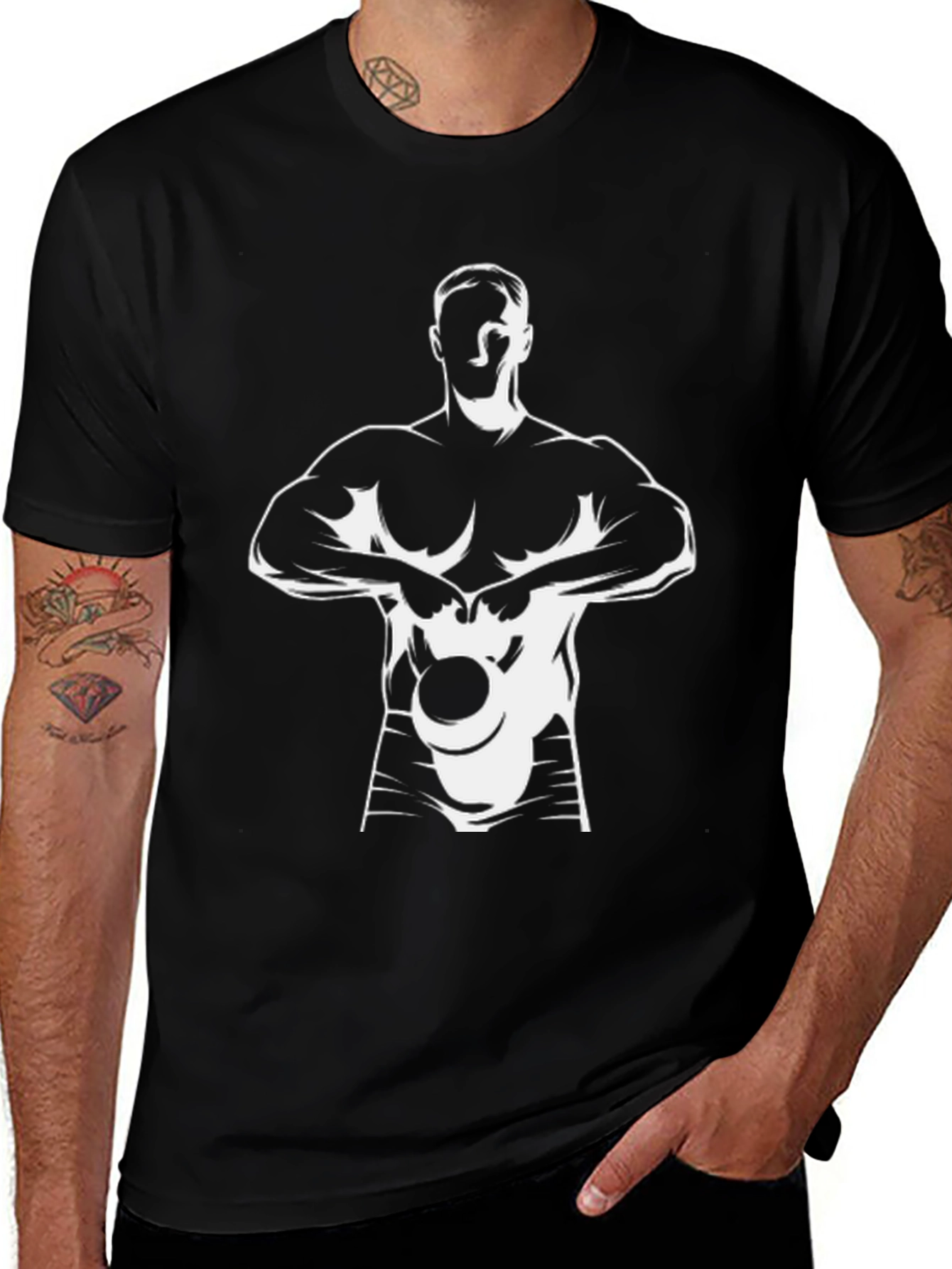 Black Graphic Tee: Kettlebell Workout