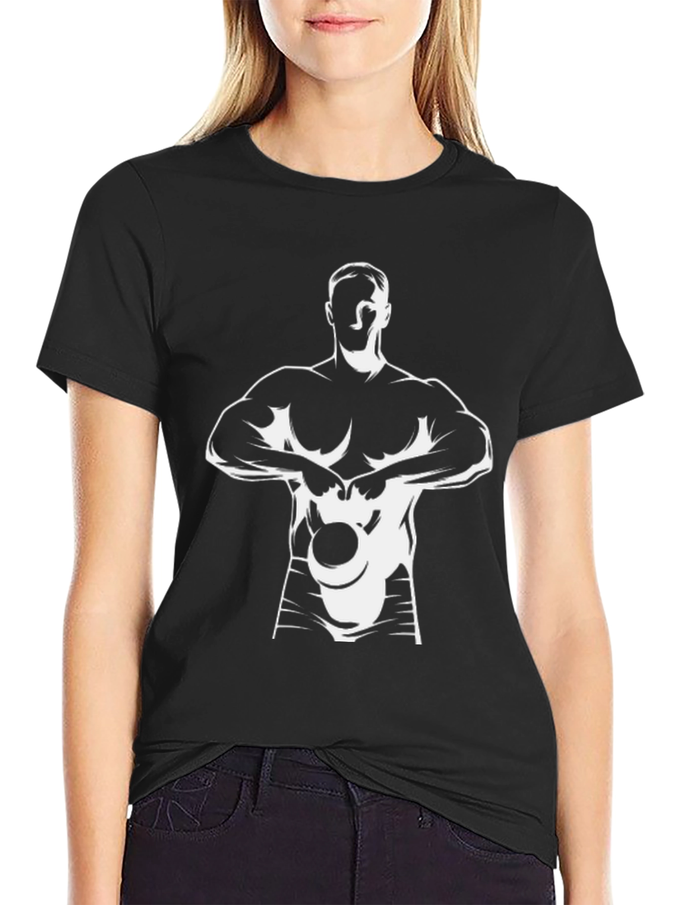Black Graphic Tee: Kettlebell Workout