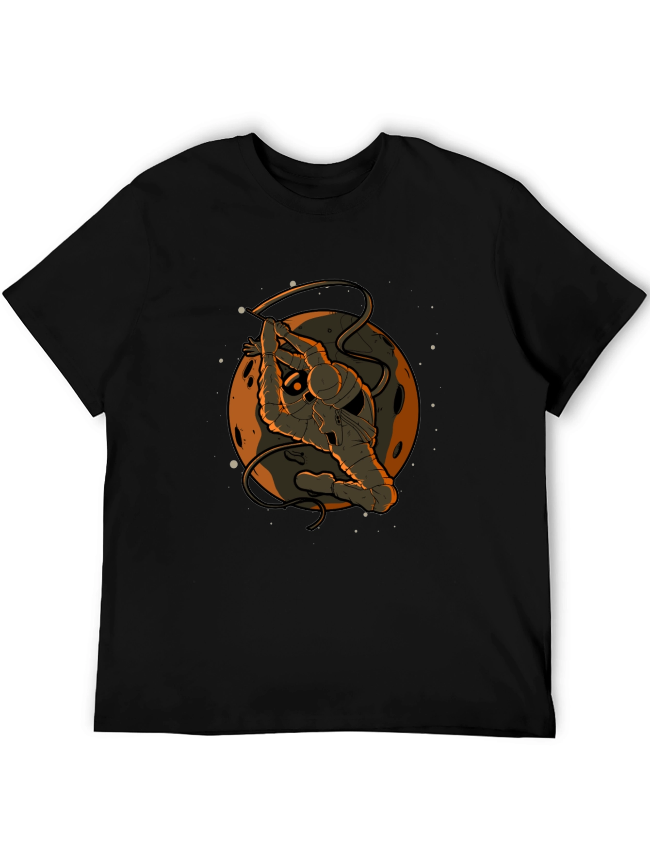 Astronaut in Space Black Graphic T-Shirt