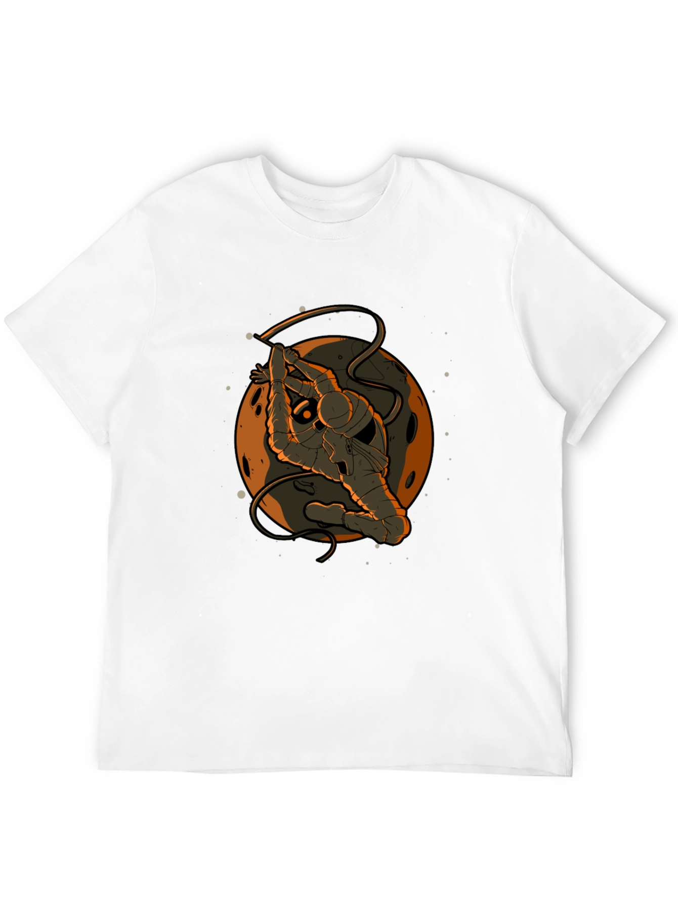 Astronaut in Space Black Graphic T-Shirt