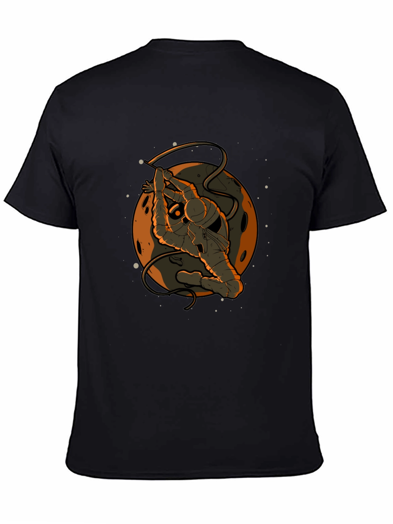 Astronaut in Space Black Graphic T-Shirt